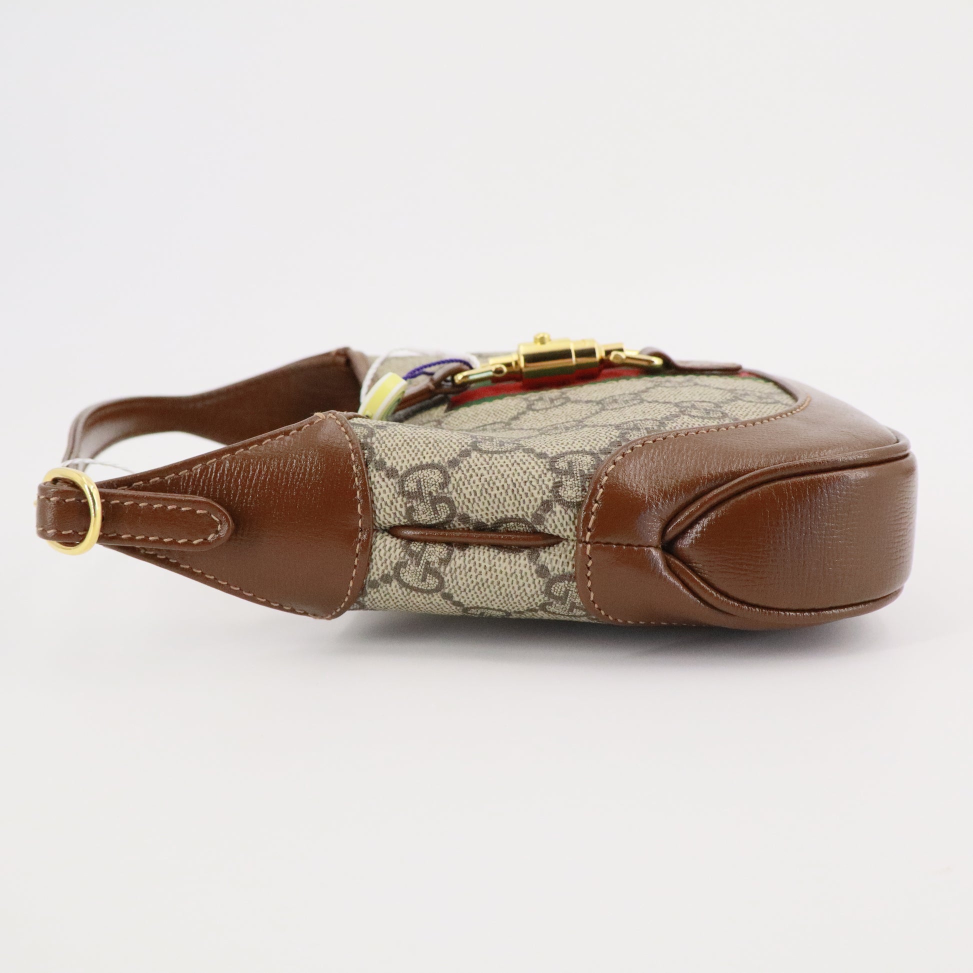 Gucci Supreme Monogram Azalea Calfskin Web Mini Jackie 1961 Hobo Beige Ebony Brown Sugar twin