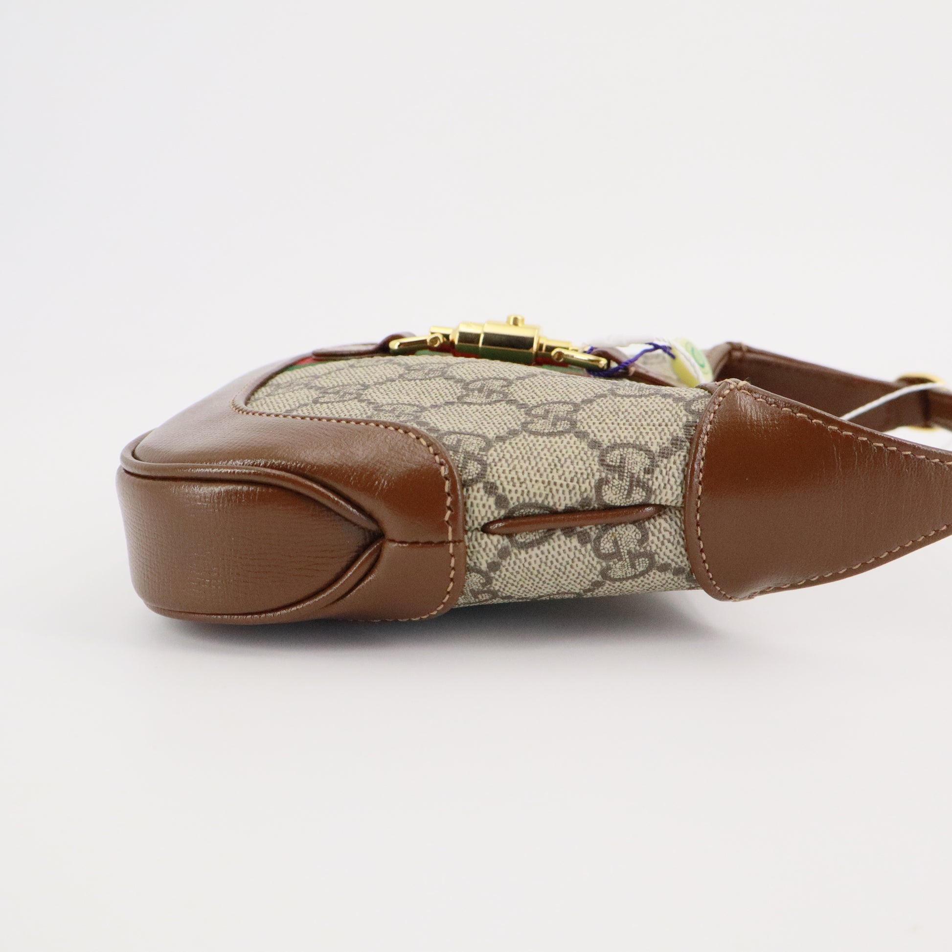 Gucci Supreme Monogram Azalea Calfskin Web Mini Jackie 1961 Hobo Beige Ebony Brown Sugar twin