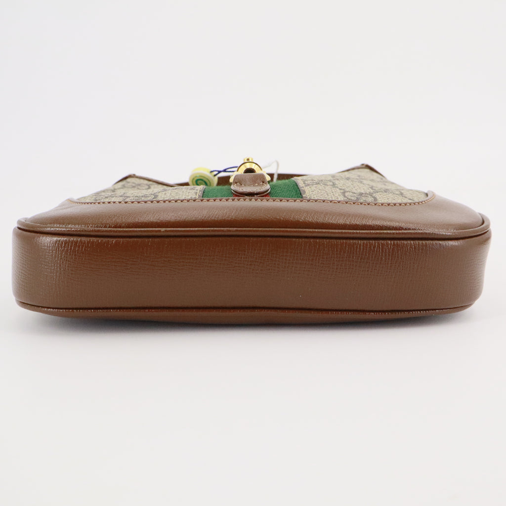 Gucci Supreme Monogram Azalea Calfskin Web Mini Jackie 1961 Hobo Beige Ebony Brown Sugar twin
