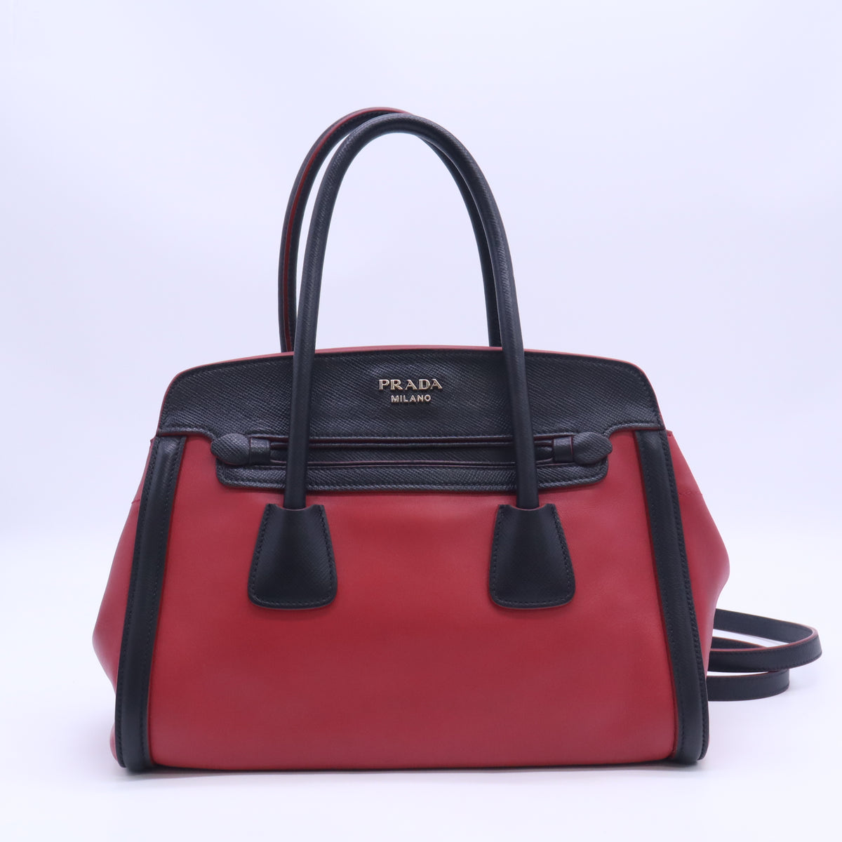 Prada Saffiano Leather Top Handle Bag Twins B23666