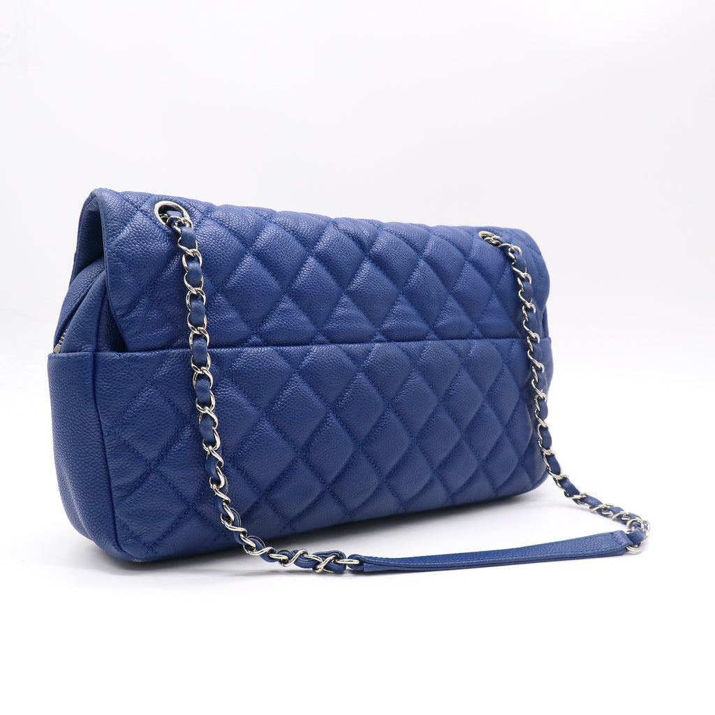 Chanel Lambskin Quilted Medium Single Flap Blue Twins LDJ5038
