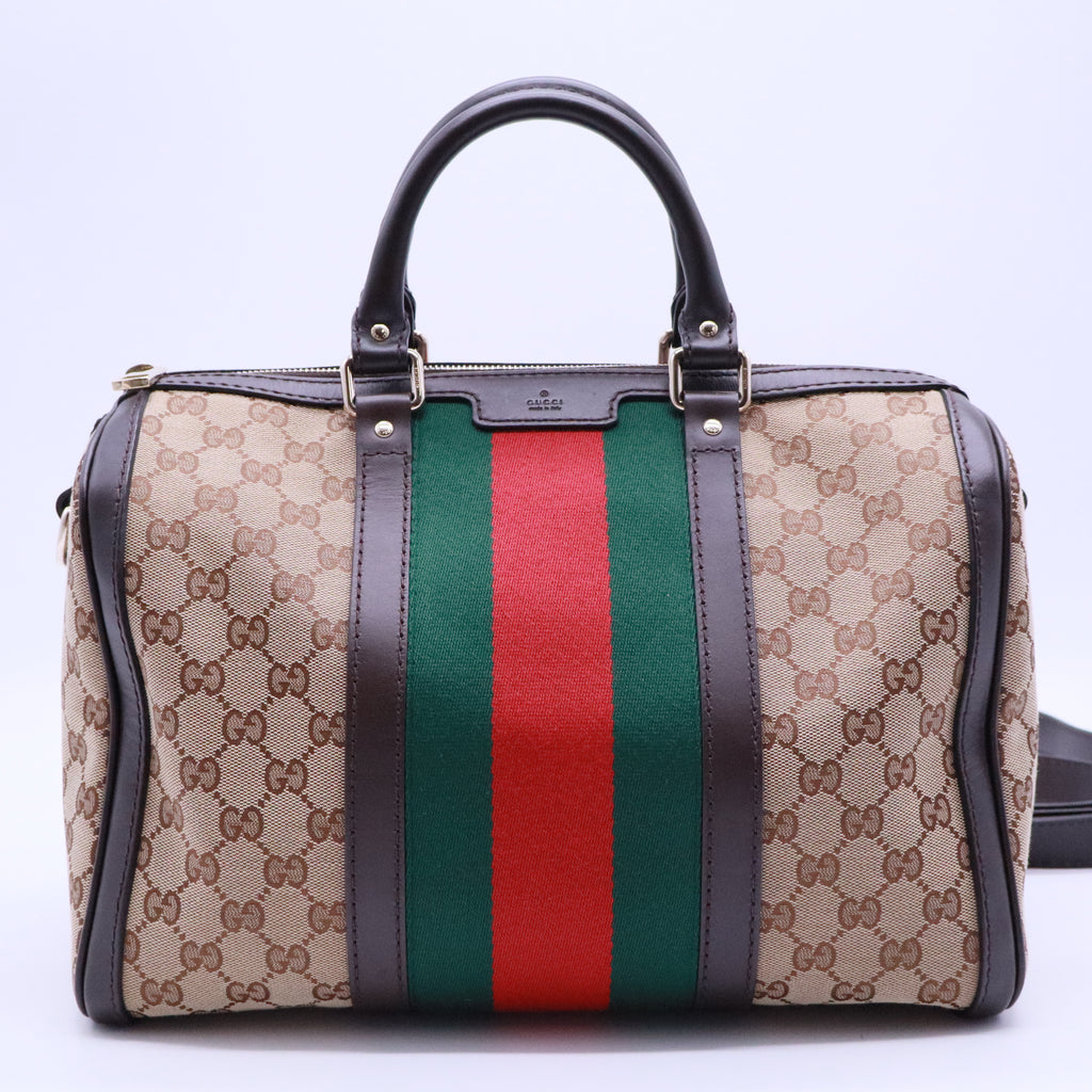 Vintage Web Boston Bag GG Canvas Medium