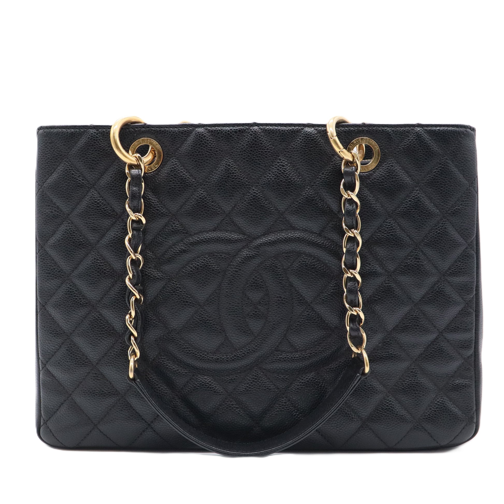 Grand Shopping Tote Quilted Caviar