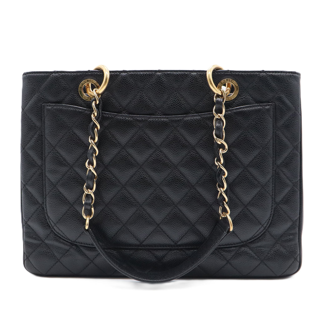 Grand Shopping Tote Quilted Caviar