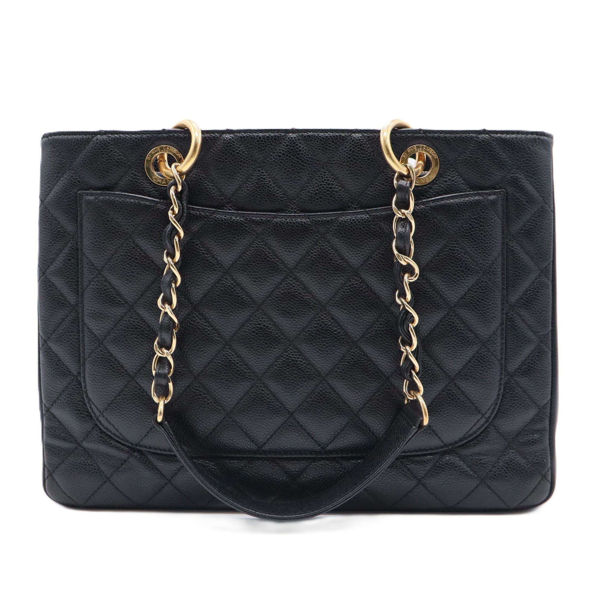 Grand Shopping Tote Quilted Caviar