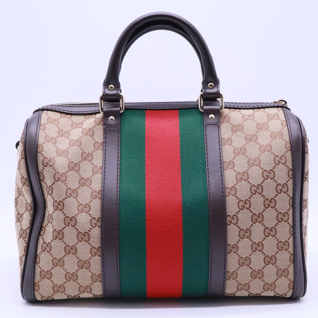 Vintage Web Boston Bag GG Canvas Medium