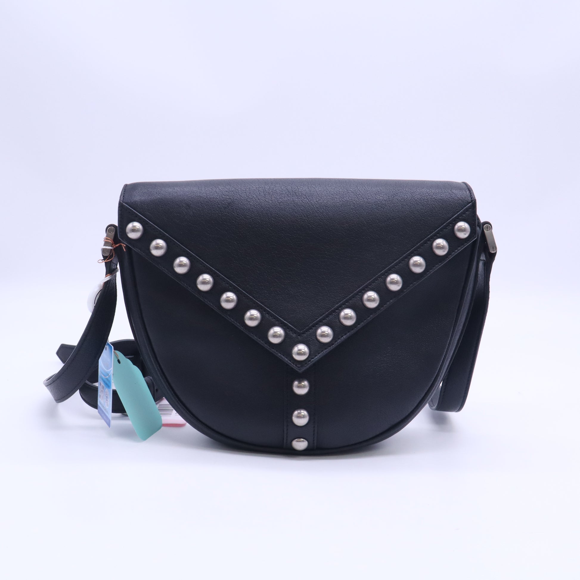 Saint Laurent Calfskin Y Studs Crossbody Saddle Bag twins LDJ5821