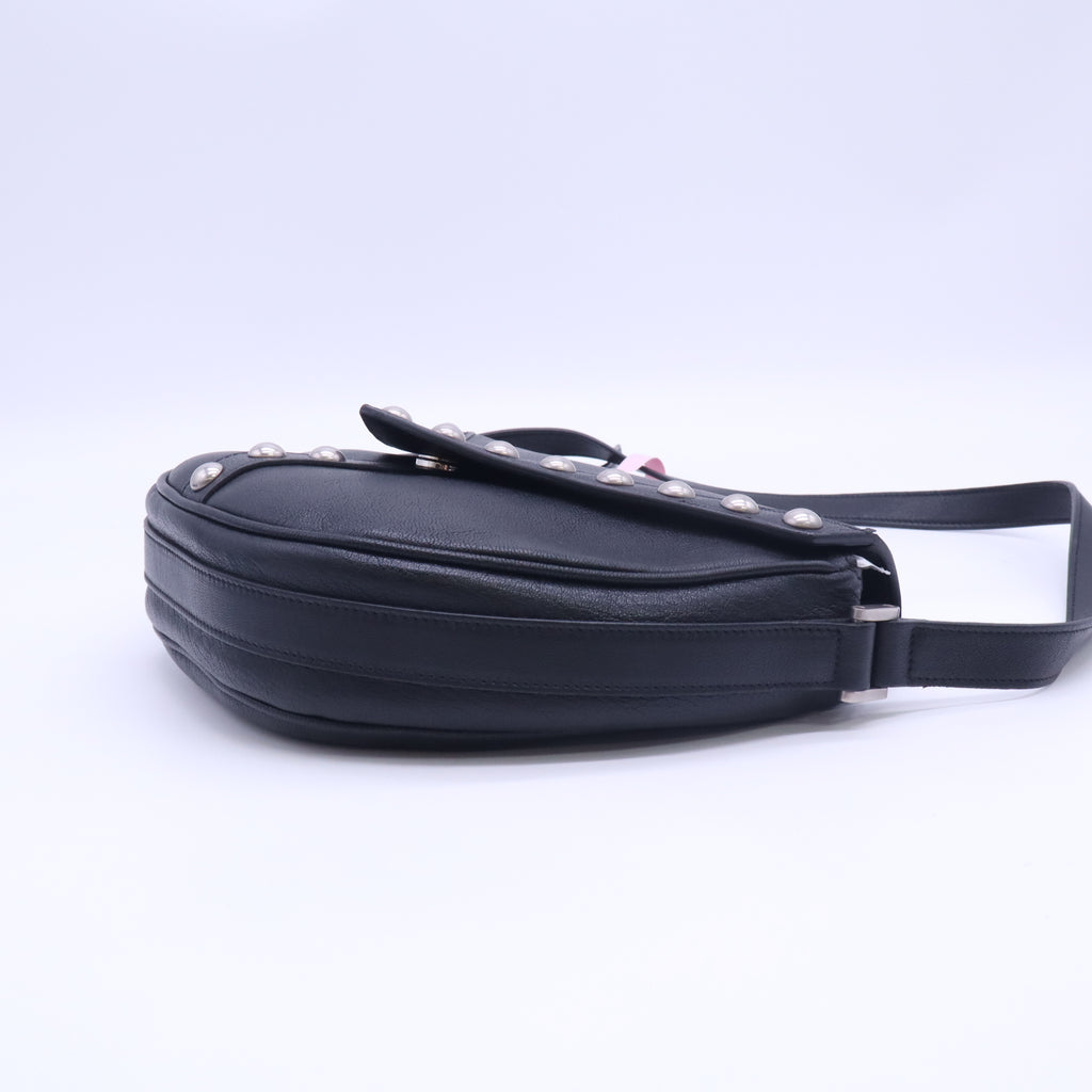 Saint Laurent Calfskin Y Studs Crossbody Saddle Bag twins LDJ5821