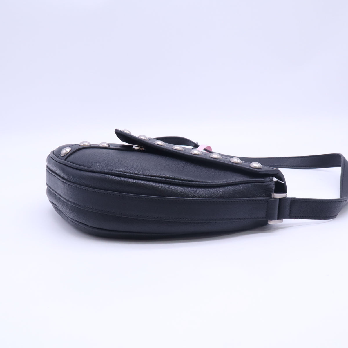 Saint Laurent Calfskin Y Studs Crossbody Saddle Bag twins LDJ5821