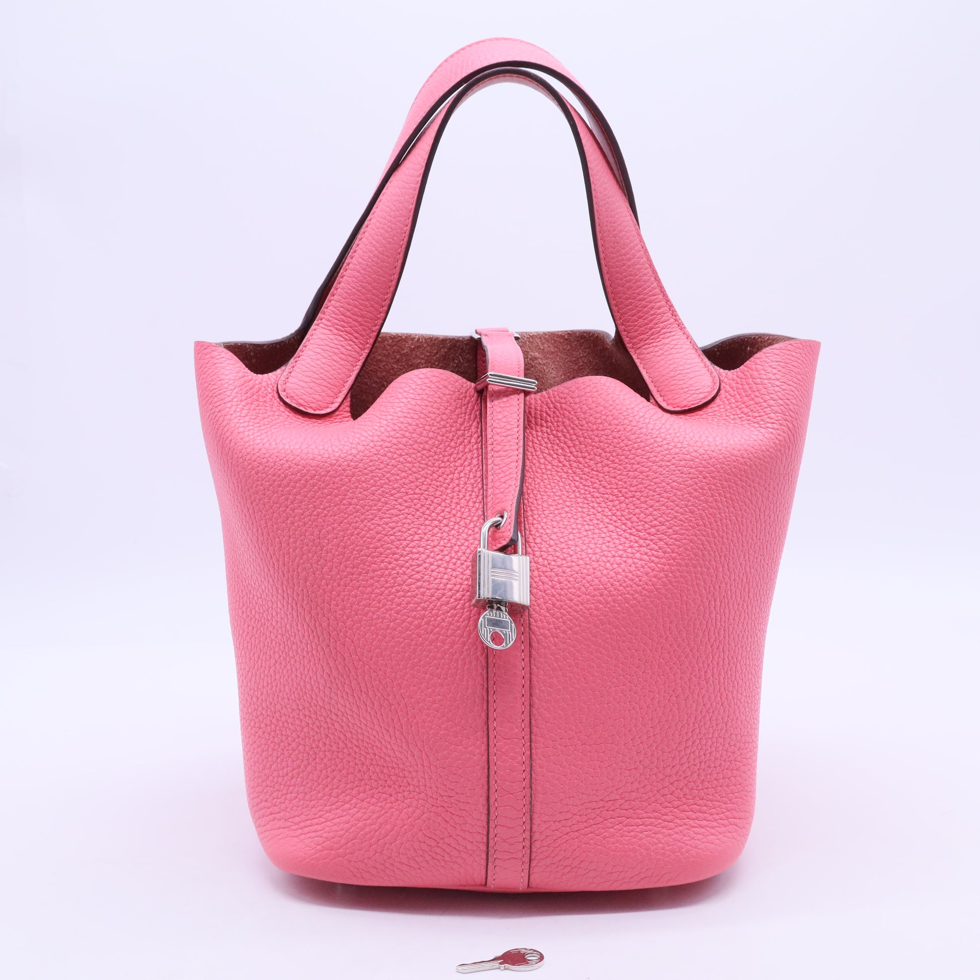 Taurillon Clemence Picotin Lock 18 PM Bubblegum Pink B20242