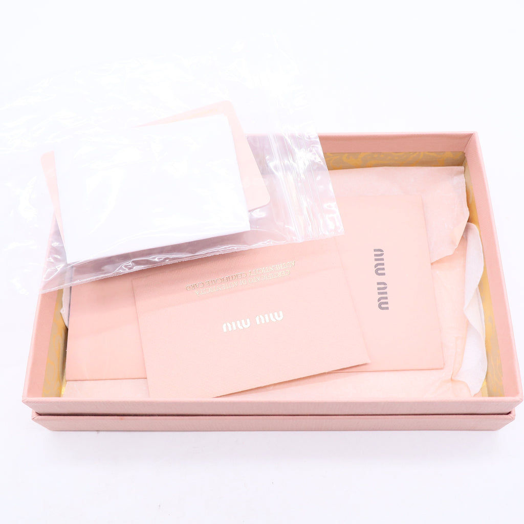 Miu Miu Coral Pink Croc Embossed Leather Long Wallet Twins LDJ3067