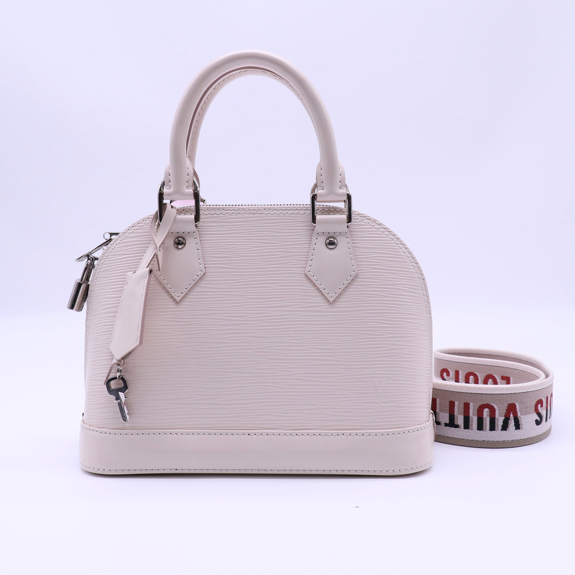 Alma Handbag Epi Leather with Logo Jacquard Strap BB twins LDJ4351