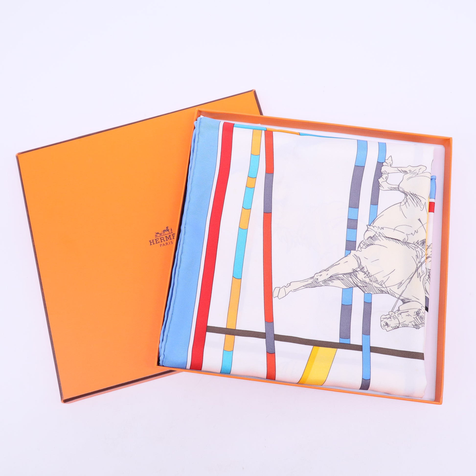 Vintage Hermés "Saut D'Obstacles" 90 cm Silk Scarf W20308