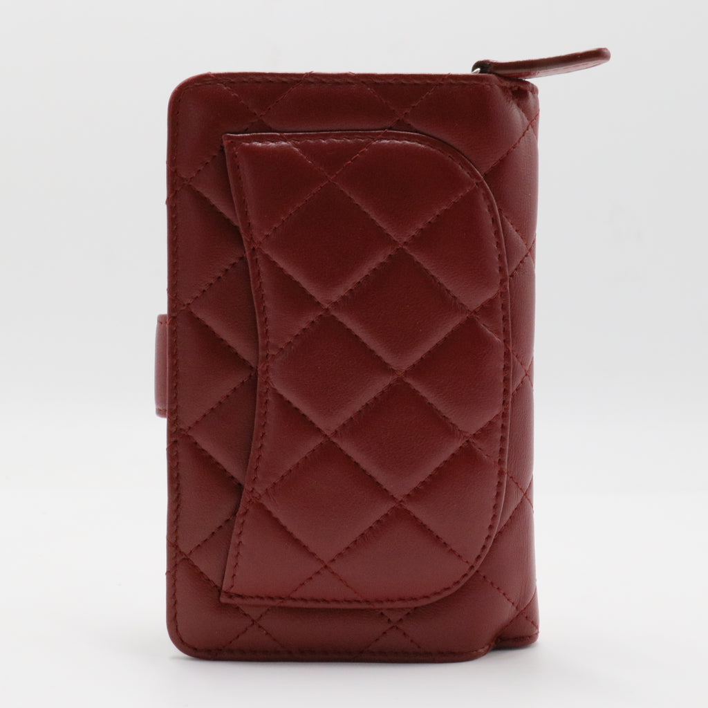 Chanel French Wallet Quilted Caviar Red