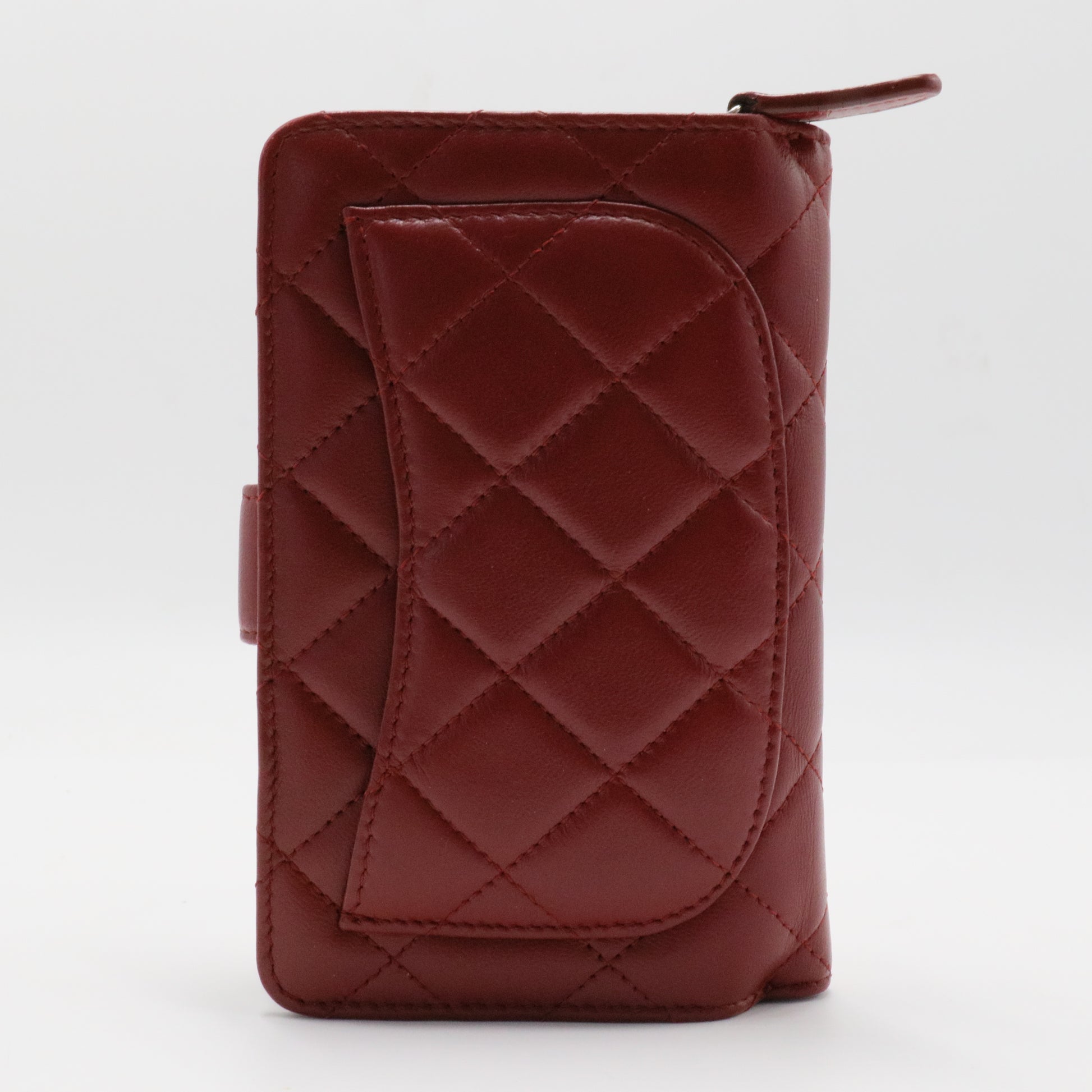 Chanel French Wallet Quilted Caviar Red