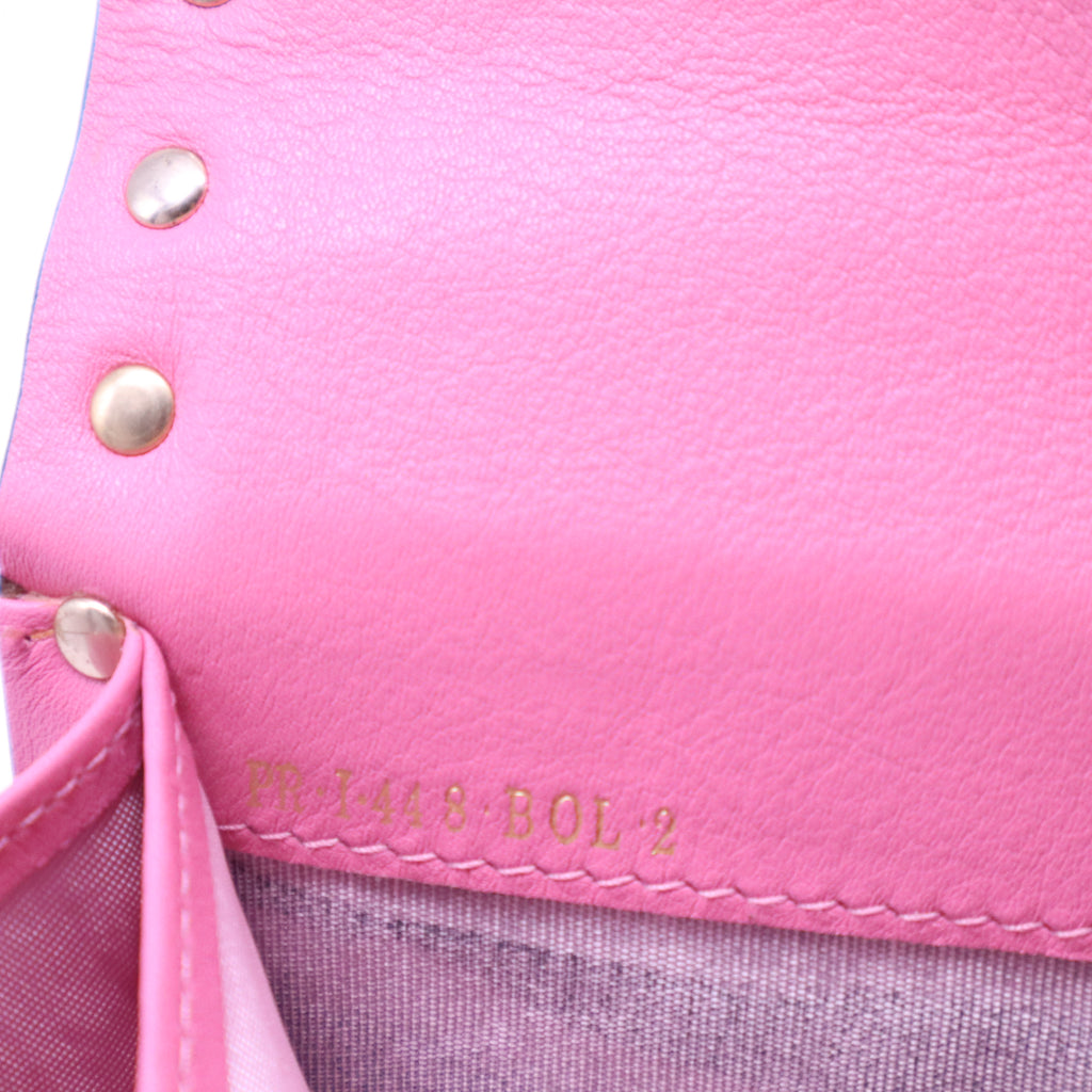 Pink Vitello Rockstud Wristlet Travel Wallet W20925