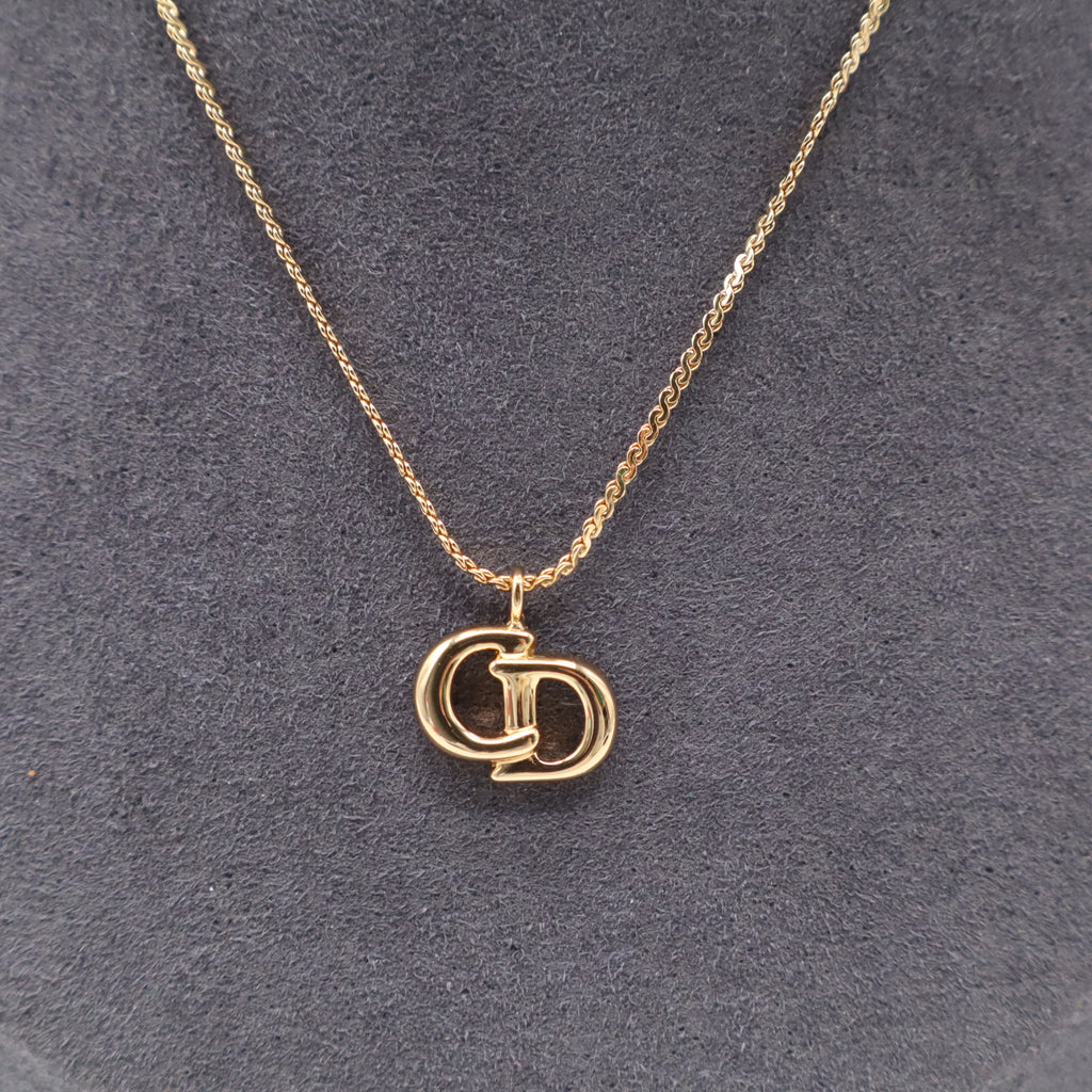 Dior Vintage Interlocking CD Pendant Necklace W21554