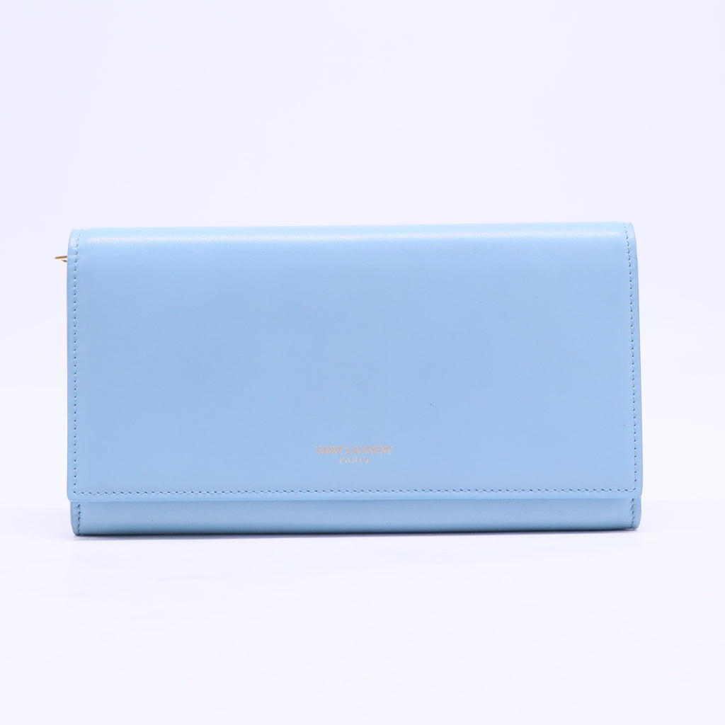 Long leather wallet in blue W20336