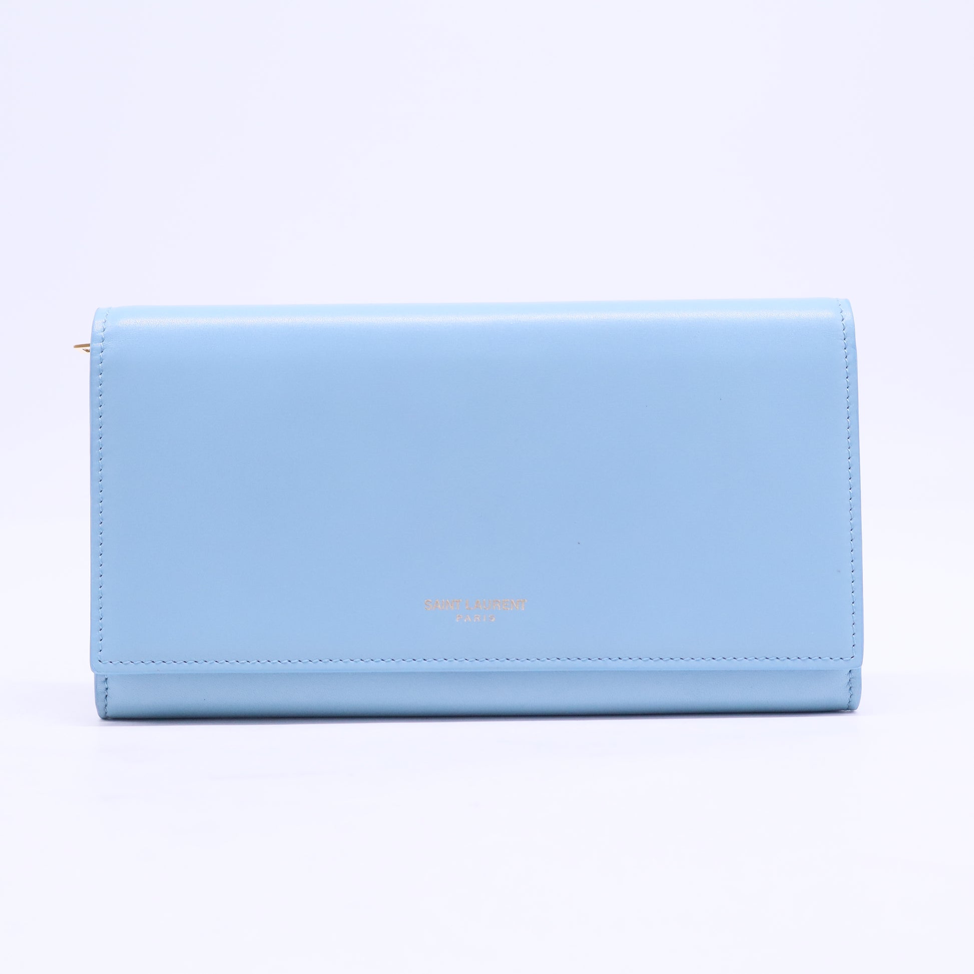 Long leather wallet in blue W20336