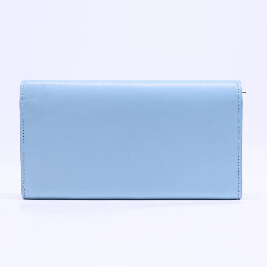 Long leather wallet in blue W20336