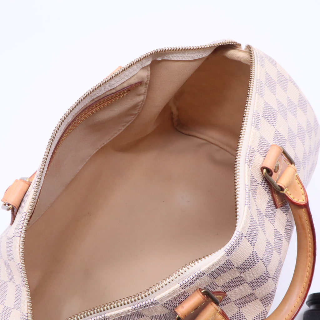 Louis Vuitton Speedy 35 Damier Azur Handbag twins