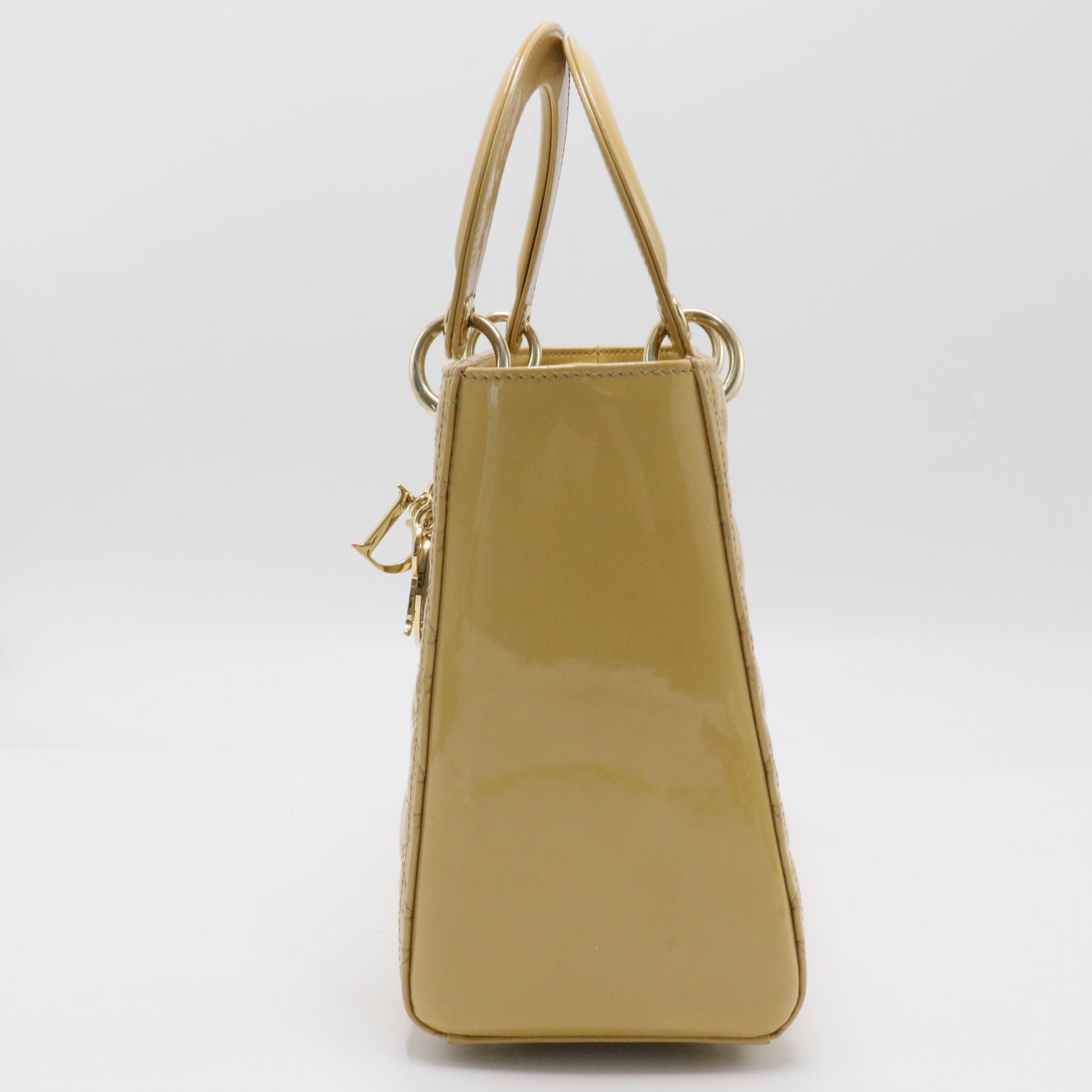 Lady Dior Bag Cannage Quilt Patent Medium