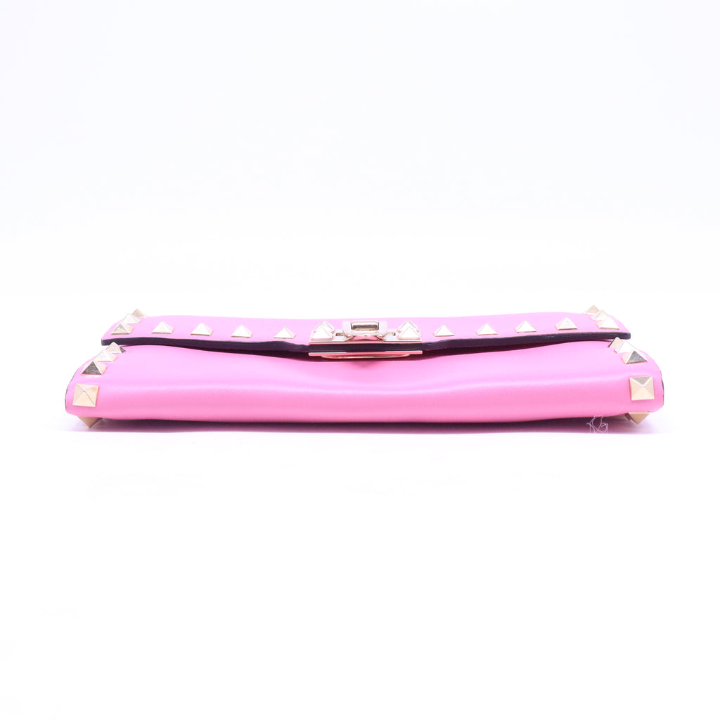 Pink Vitello Rockstud Wristlet Travel Wallet W20925