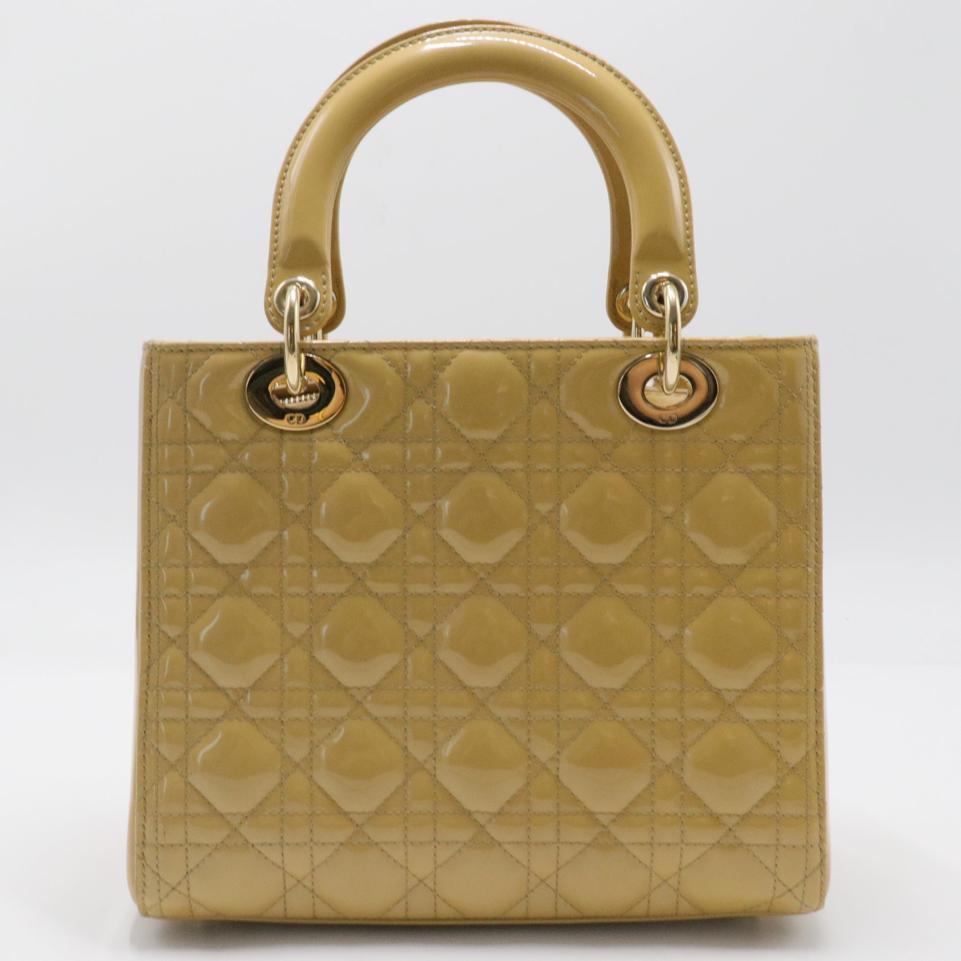 Lady Dior Bag Cannage Quilt Patent Medium
