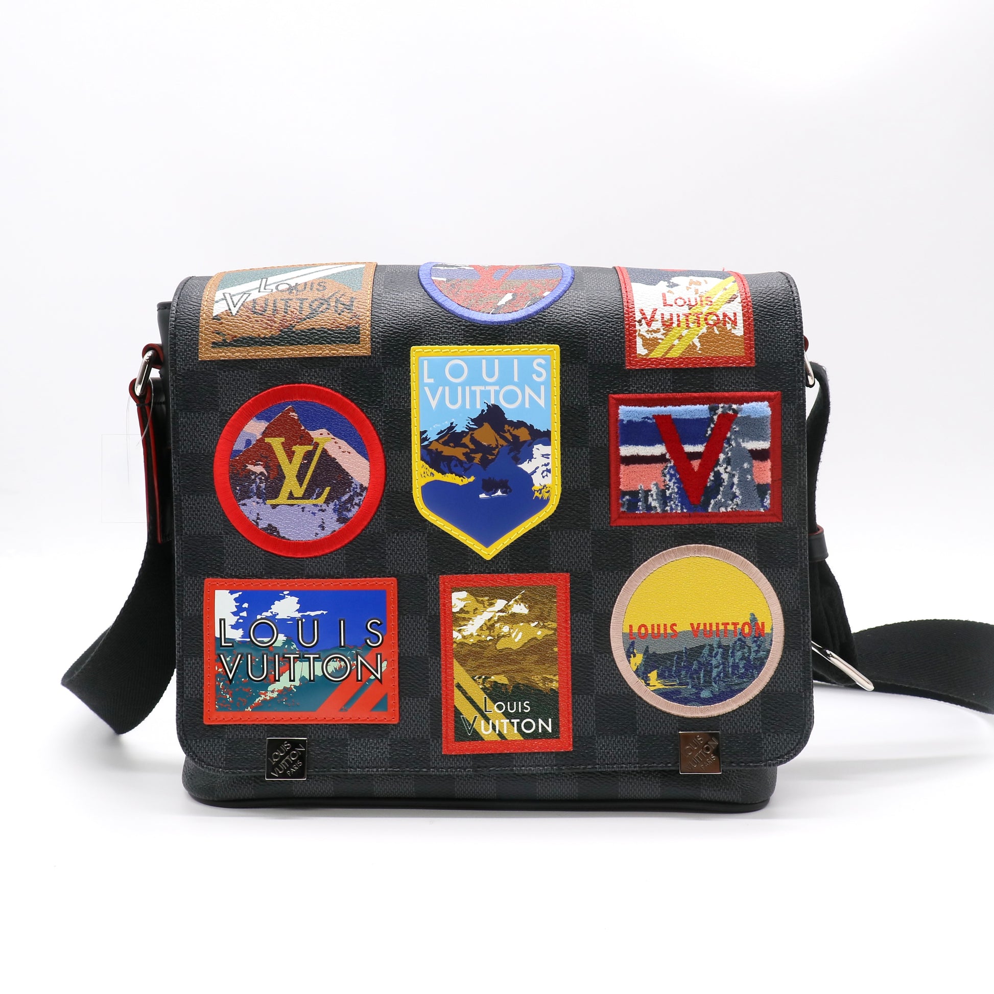 District NM Messenger Bag Alps Patches Damier Graphite PM Twins LDJ5040