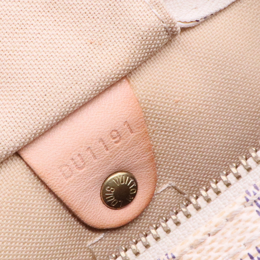 Louis Vuitton Speedy 35 Damier Azur Handbag twins