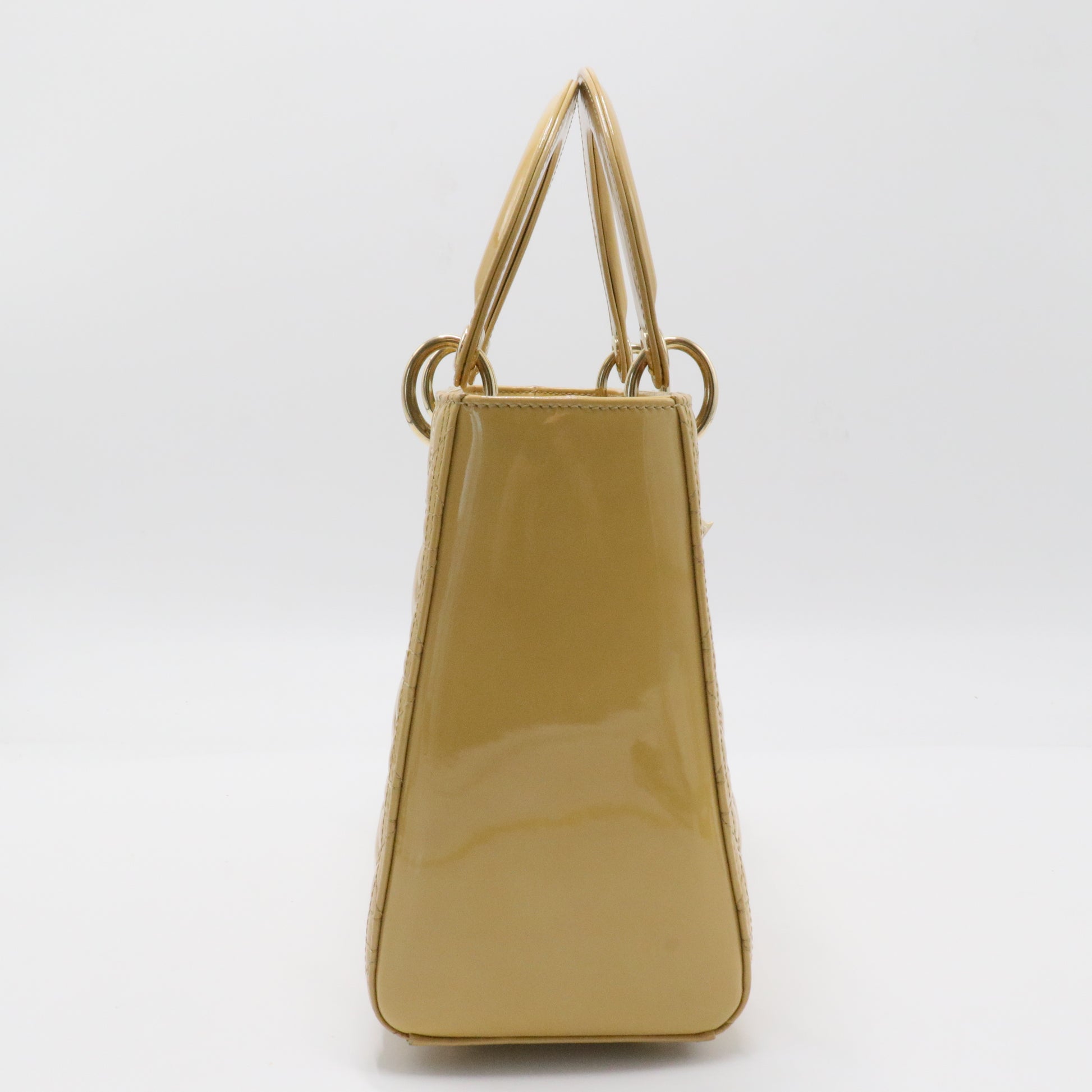 Lady Dior Bag Cannage Quilt Patent Medium