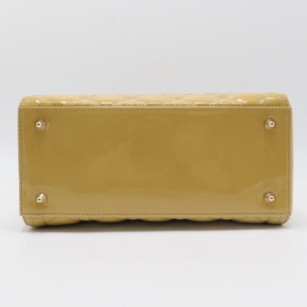 Lady Dior Bag Cannage Quilt Patent Medium