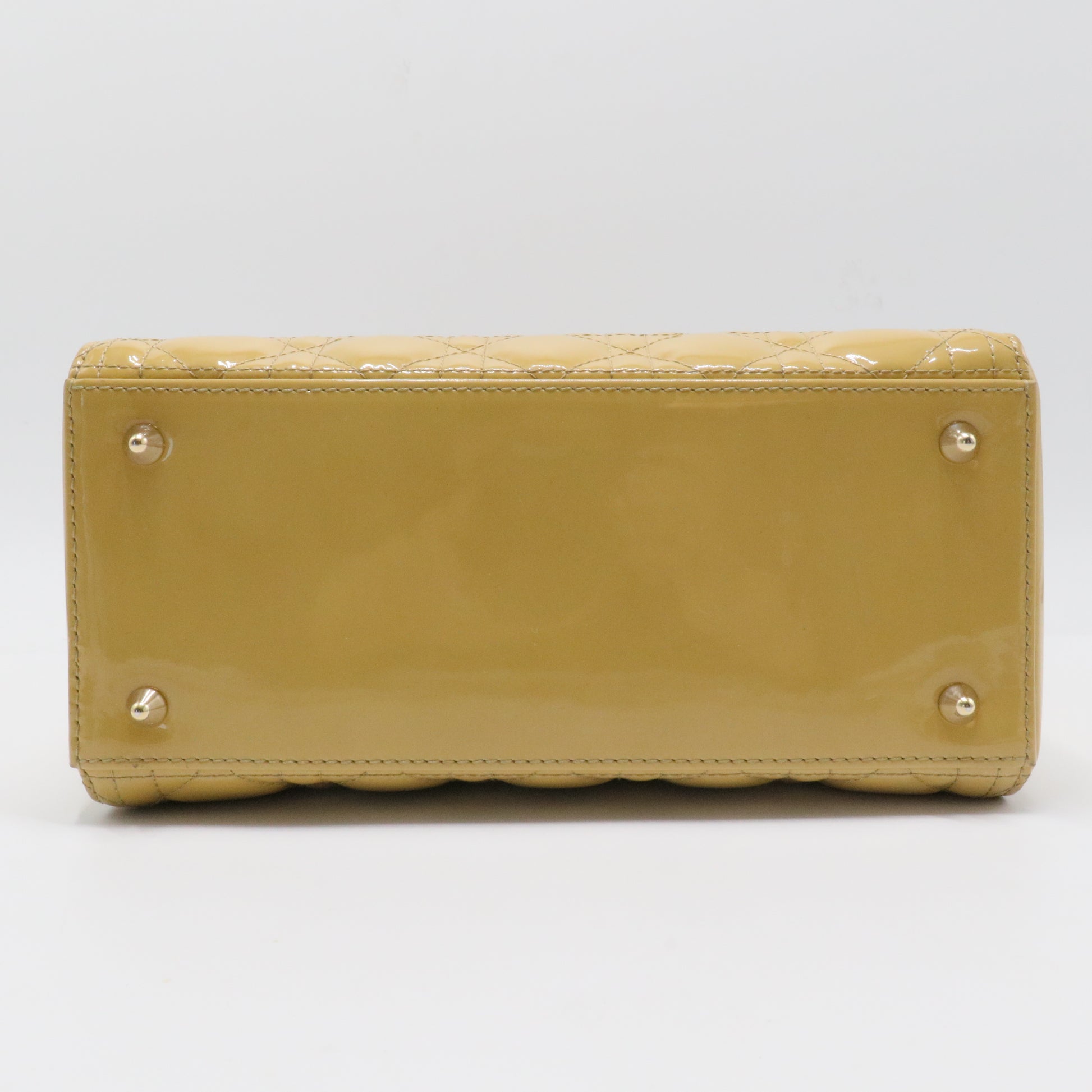 Lady Dior Bag Cannage Quilt Patent Medium