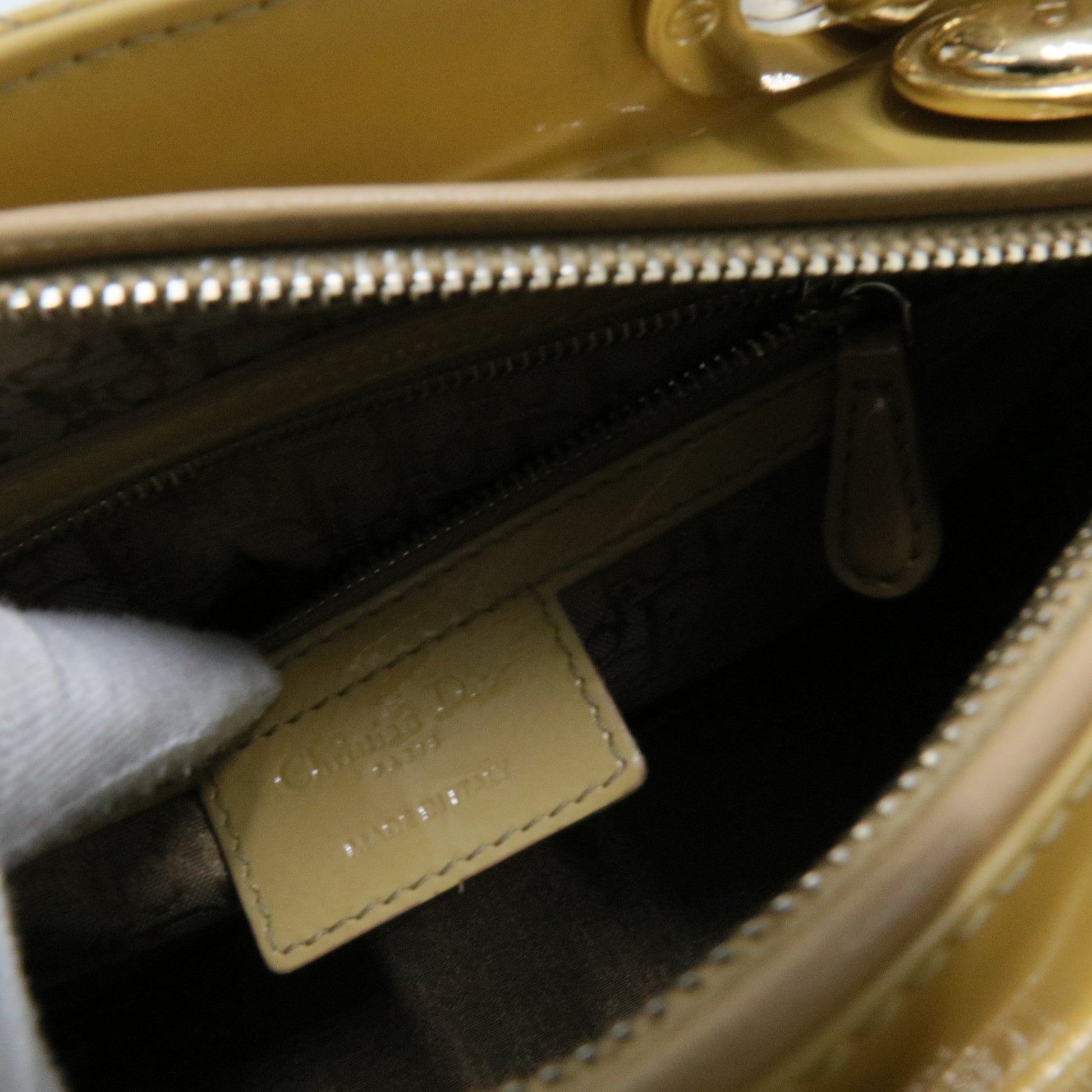 Lady Dior Bag Cannage Quilt Patent Medium