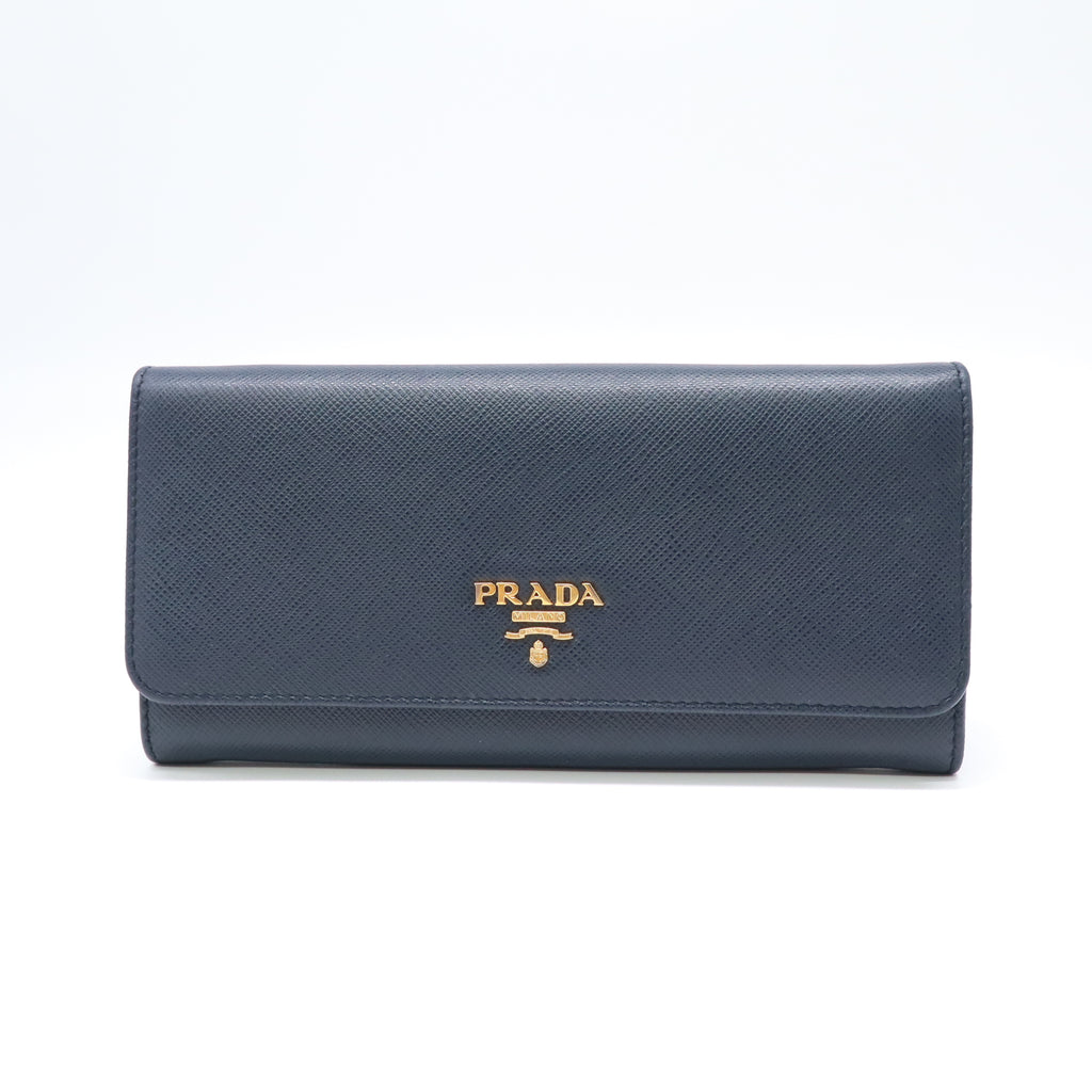 Saffiano Metal Continental Flap Wallet Bluette Cobalto Turchese W21841
