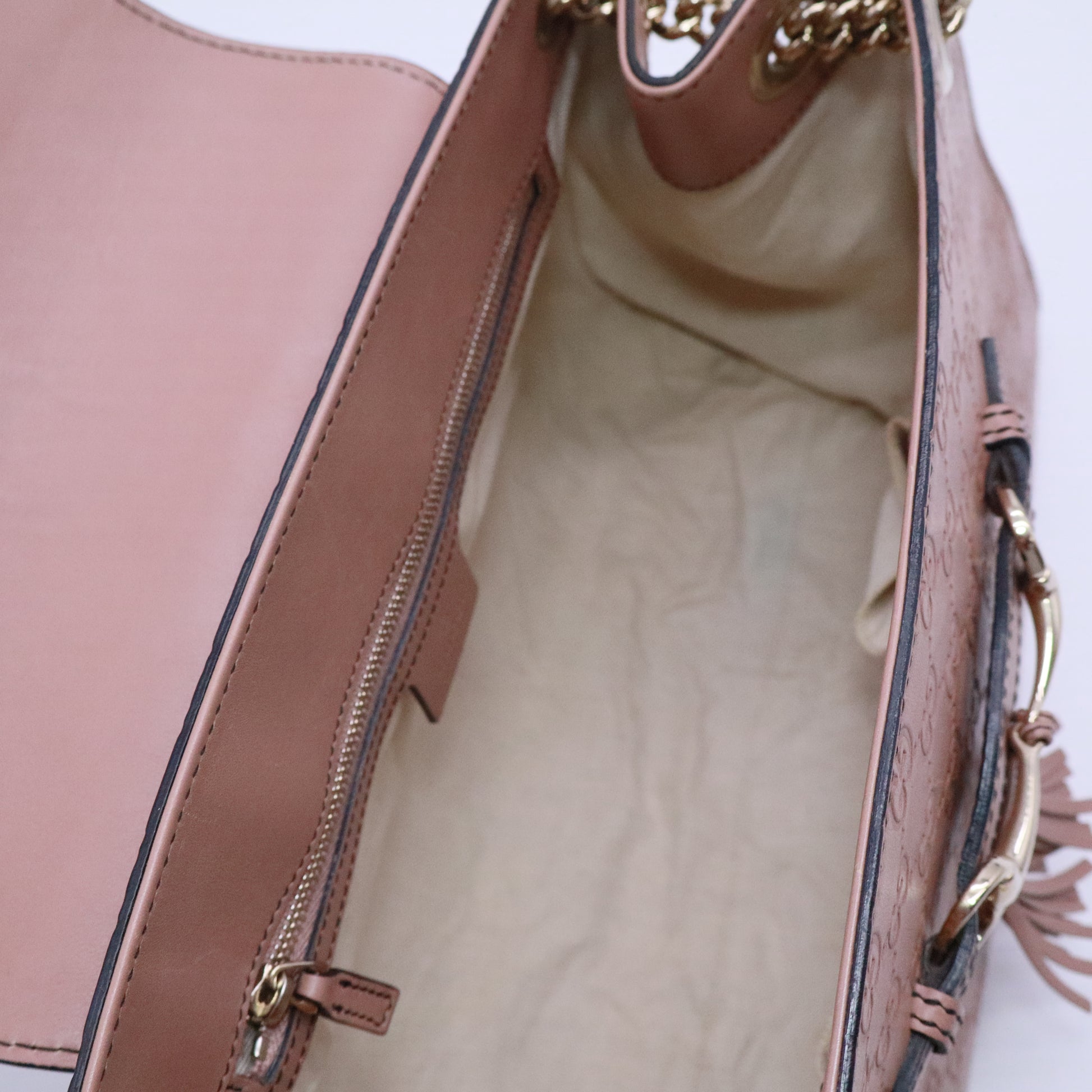 Emily Chain Flap Shoulder Bag Guccissima Leather Large