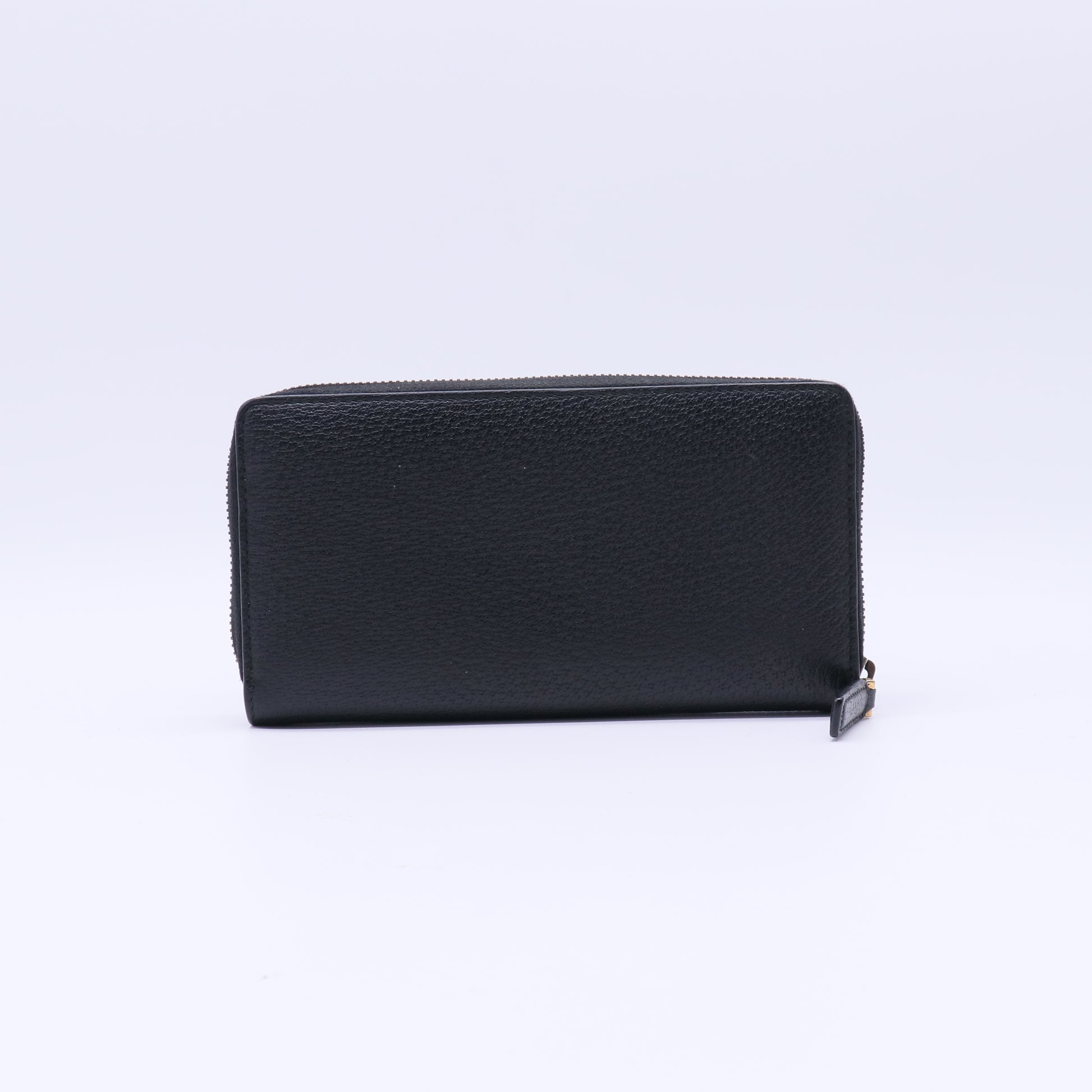 Dollar Calfskin Boar Effect GG Marmont Zip Around Wallet Black W21570