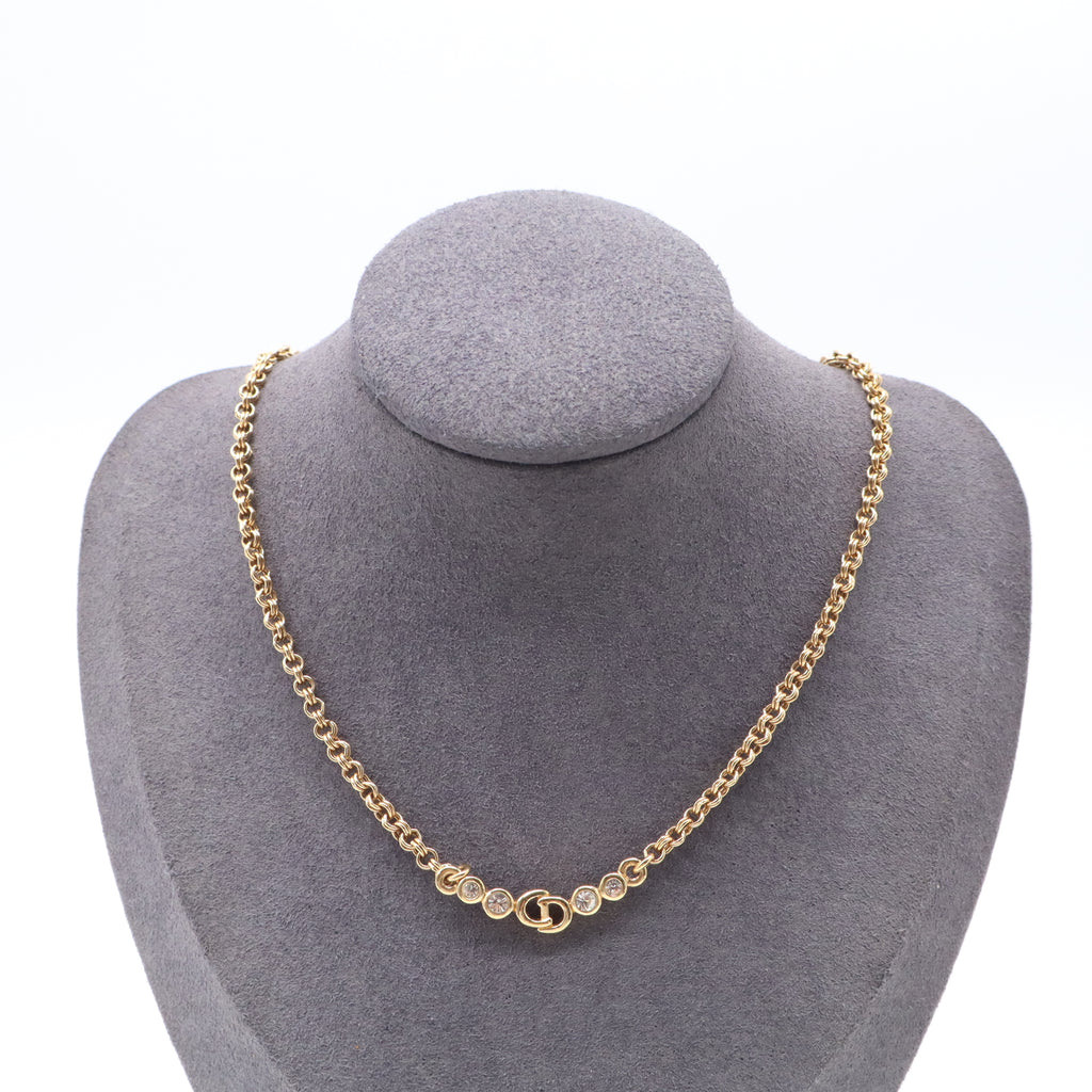 Dior Vintage Crystal CD Choker Necklace W21551