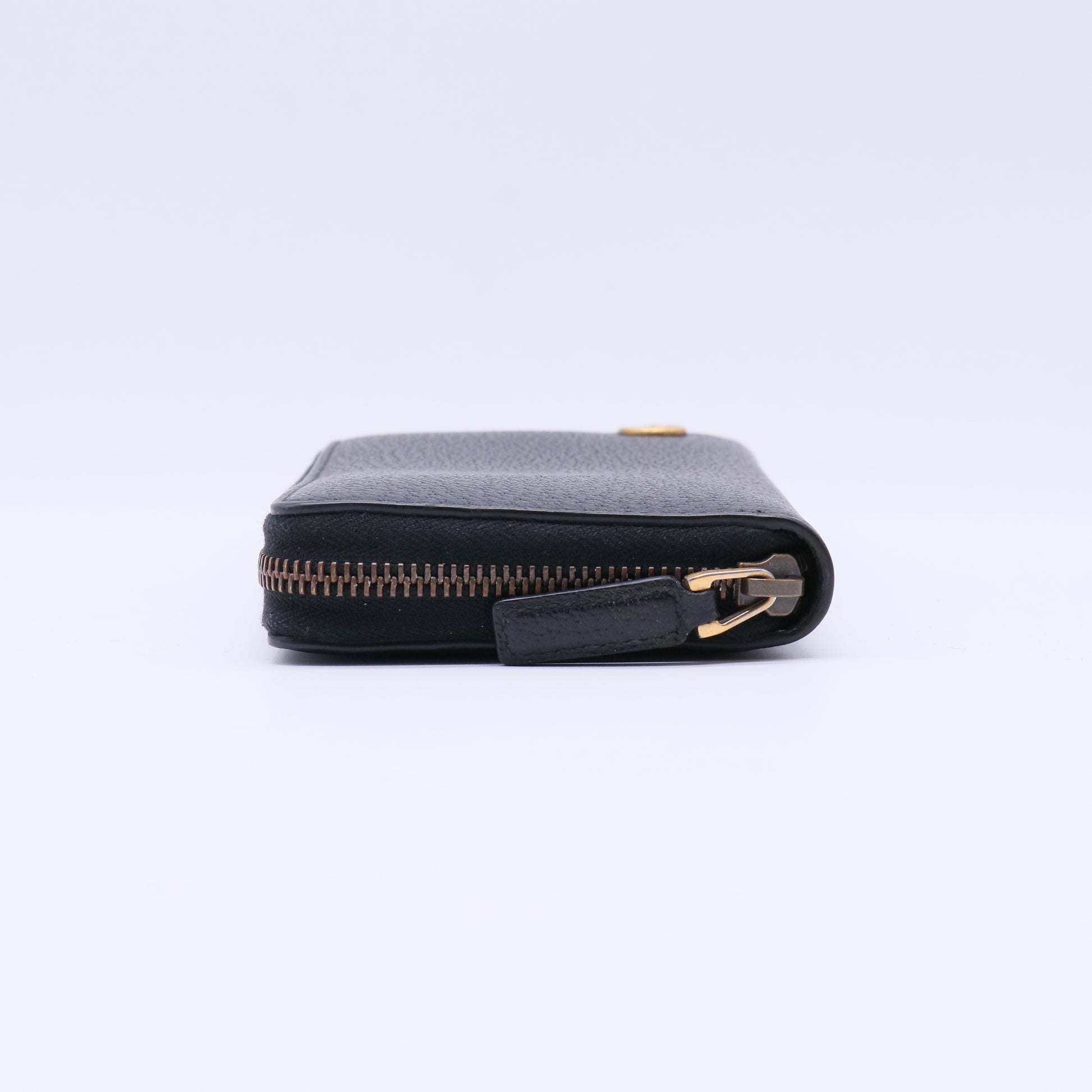 Dollar Calfskin Boar Effect GG Marmont Zip Around Wallet Black W21570