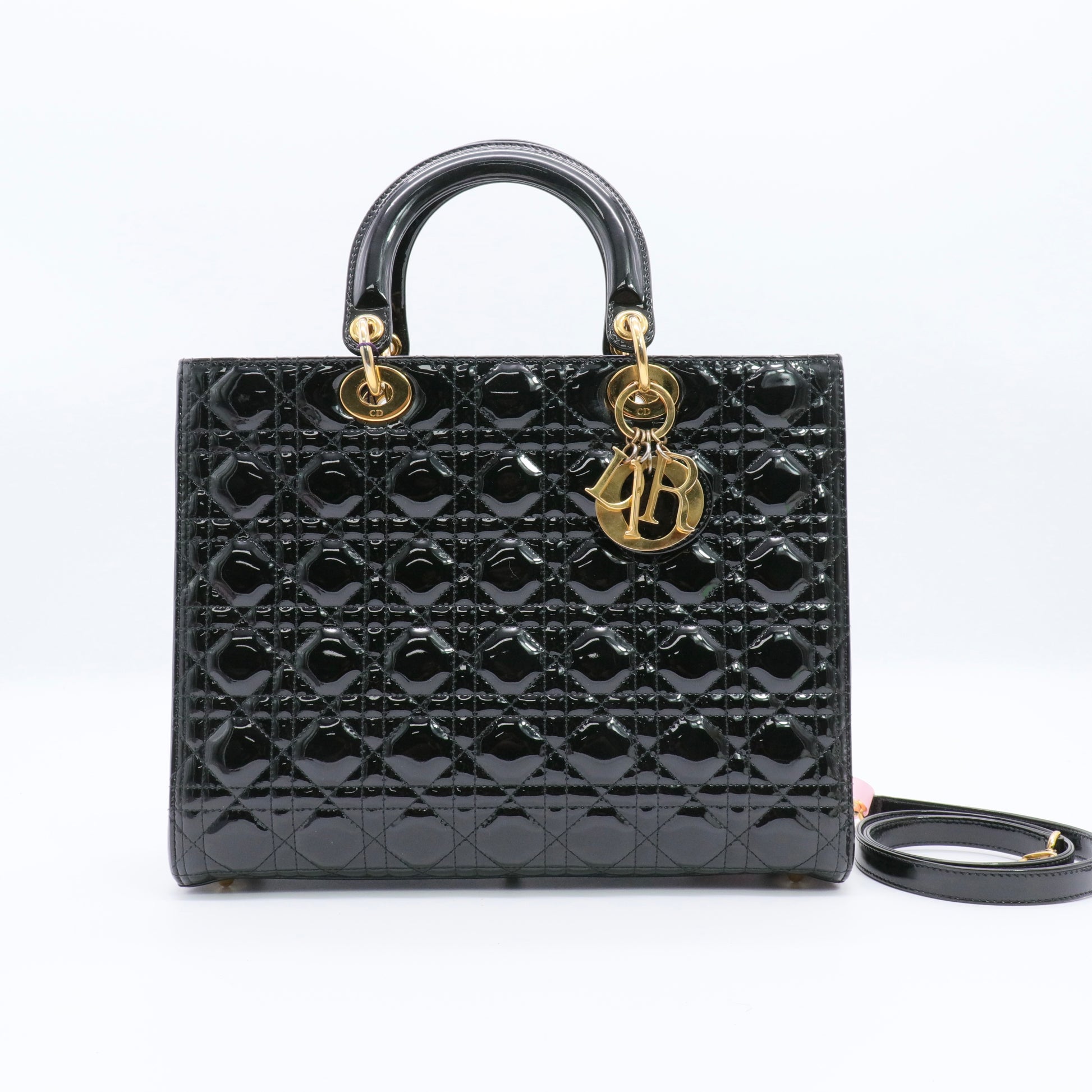 Patent Cannage Large Lady Dior Black twins