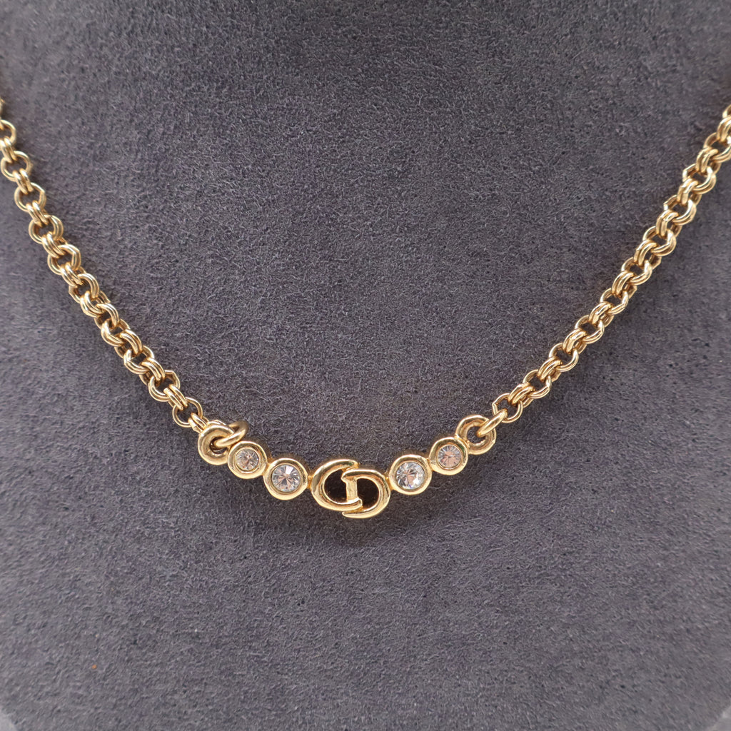 Dior Vintage Crystal CD Choker Necklace W21551
