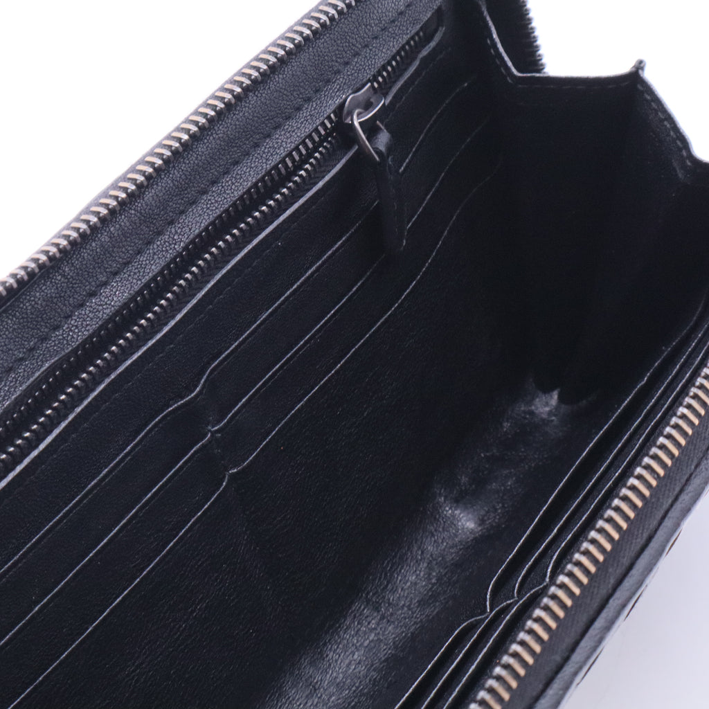 Tricolor Intrecciato Woven Leather Zip Wallet