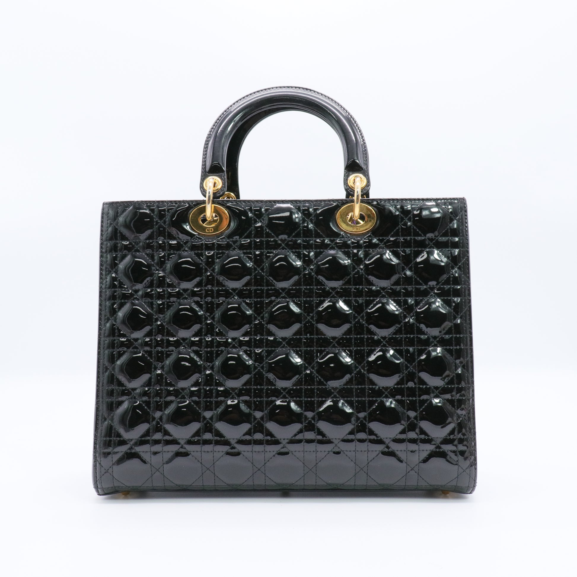 Patent Cannage Large Lady Dior Black twins