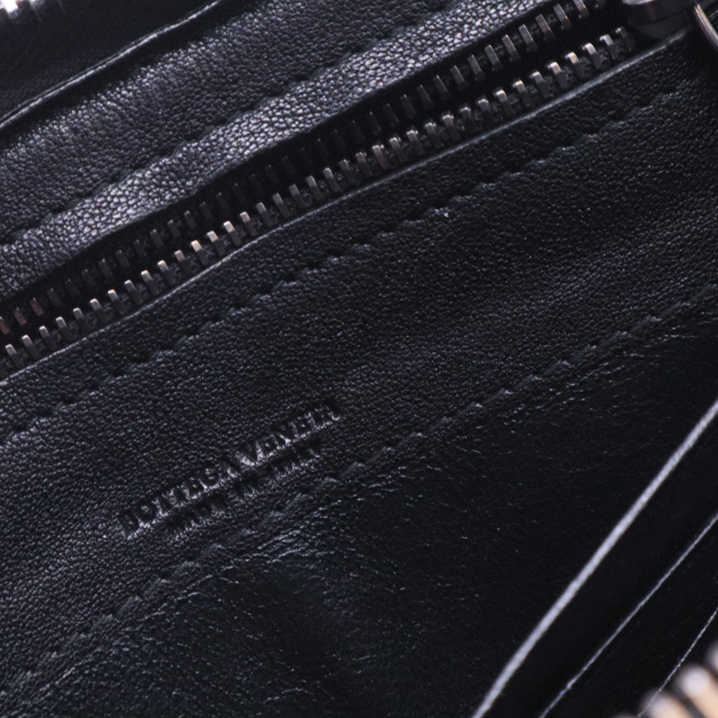 Tricolor Intrecciato Woven Leather Zip Wallet