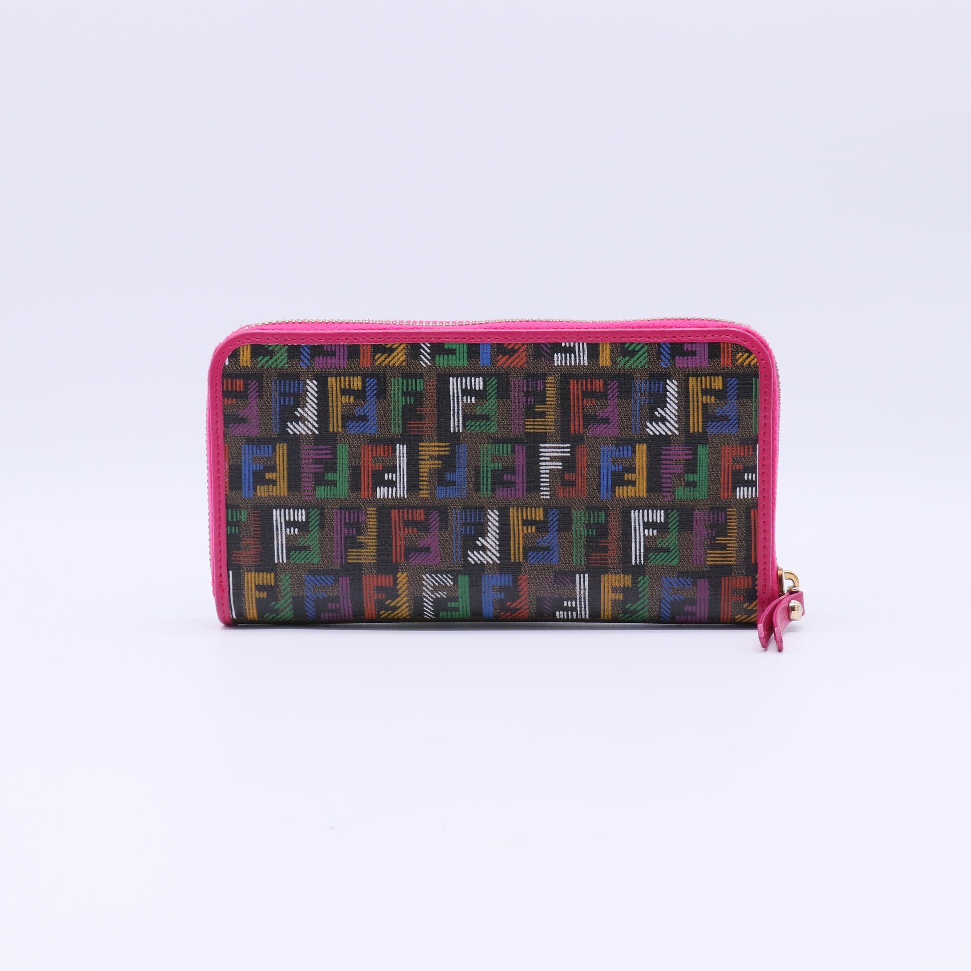 Zucca Spalmati FF Multicolor Zip Around Wallet Multicolor Fuchsia W21514