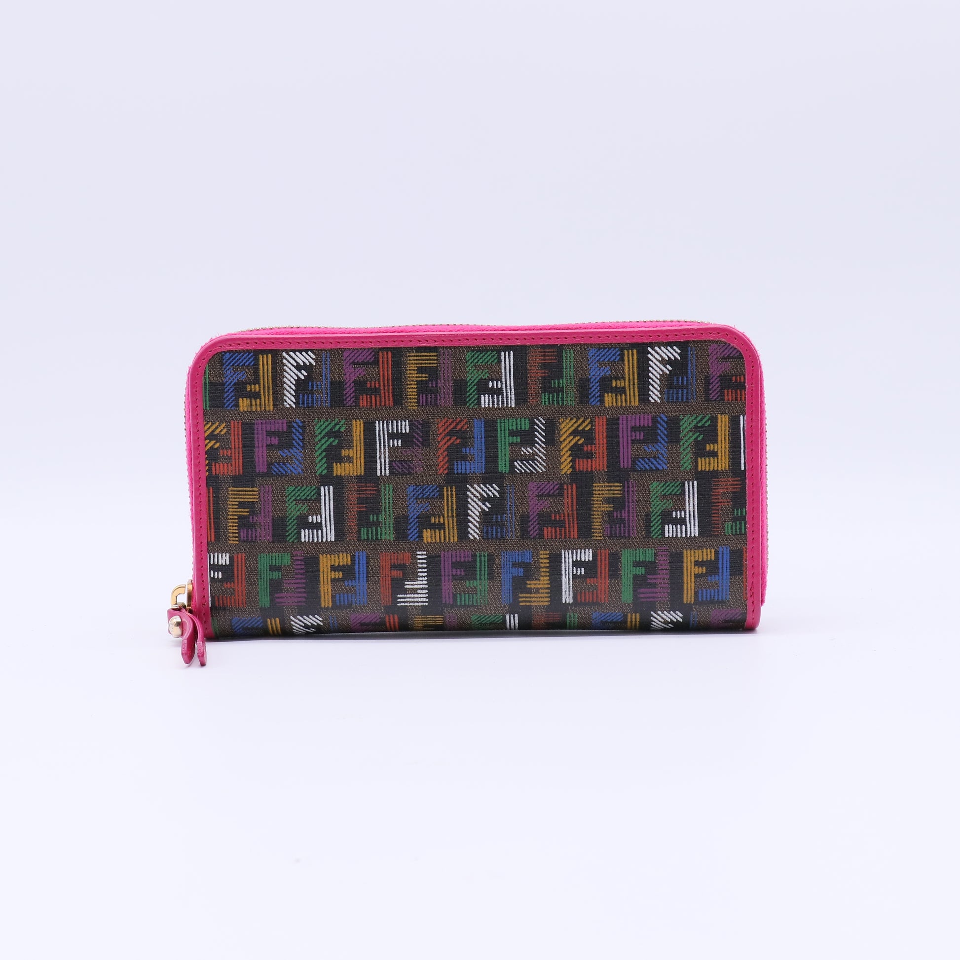 Zucca Spalmati FF Multicolor Zip Around Wallet Multicolor Fuchsia W21514