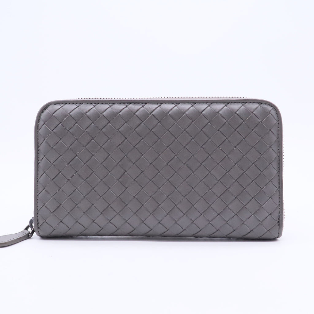 Grey Leather Long Wallet W20388