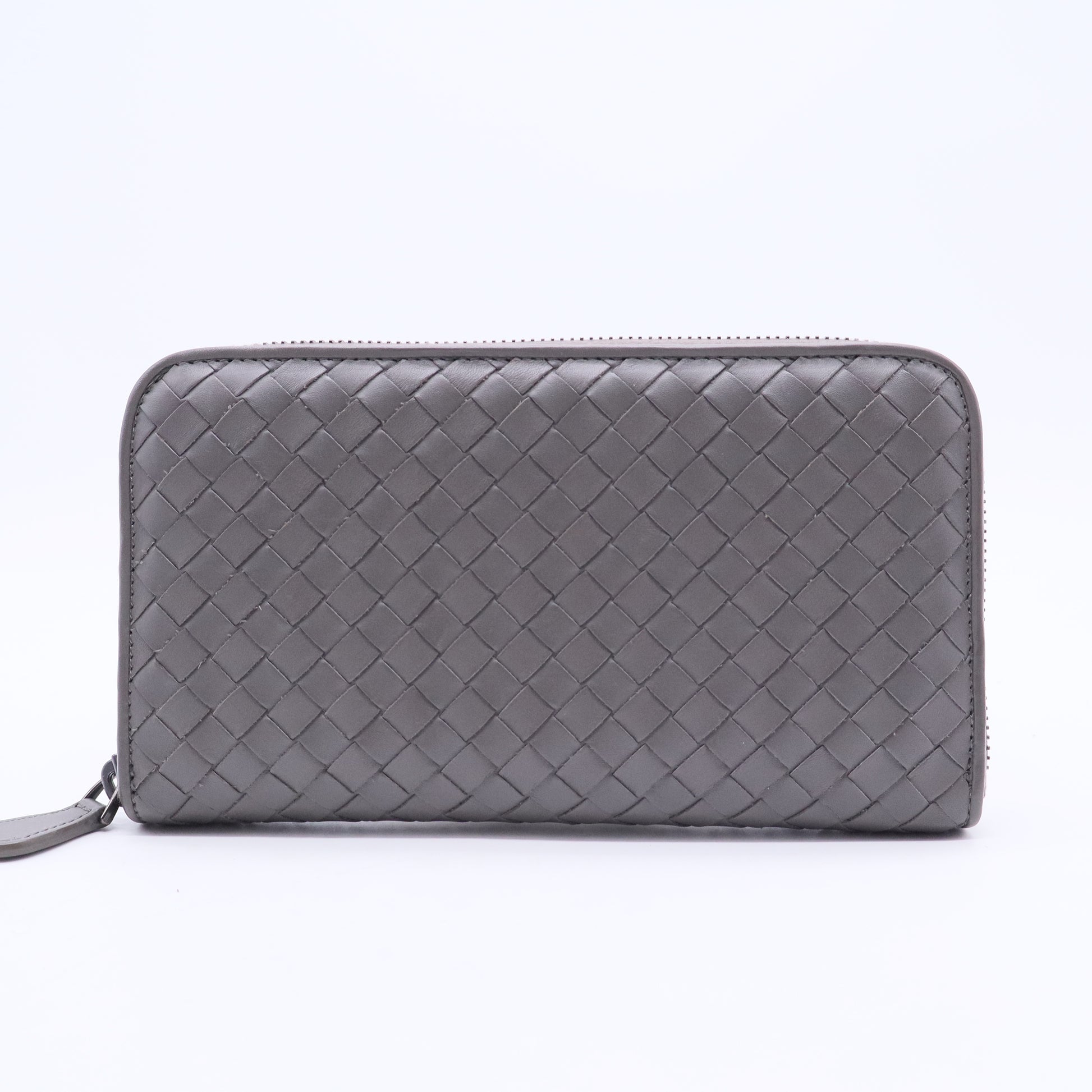 Grey Leather Long Wallet W20388