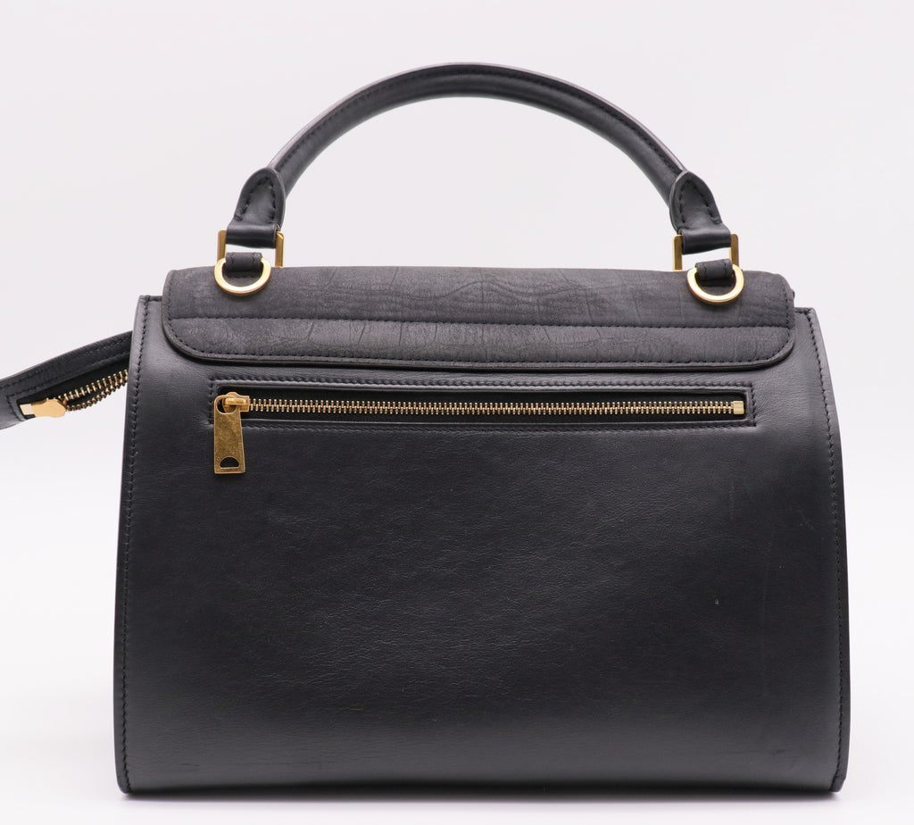 Calfskin Box Flap Top Handle Bag twins