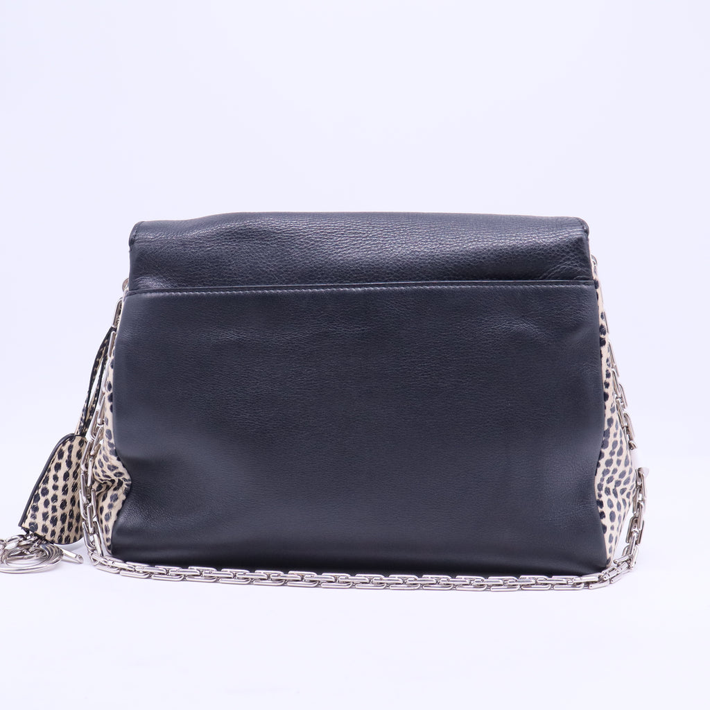 Diorling Shoulder Bag Leather with Python Large Twins B20257
